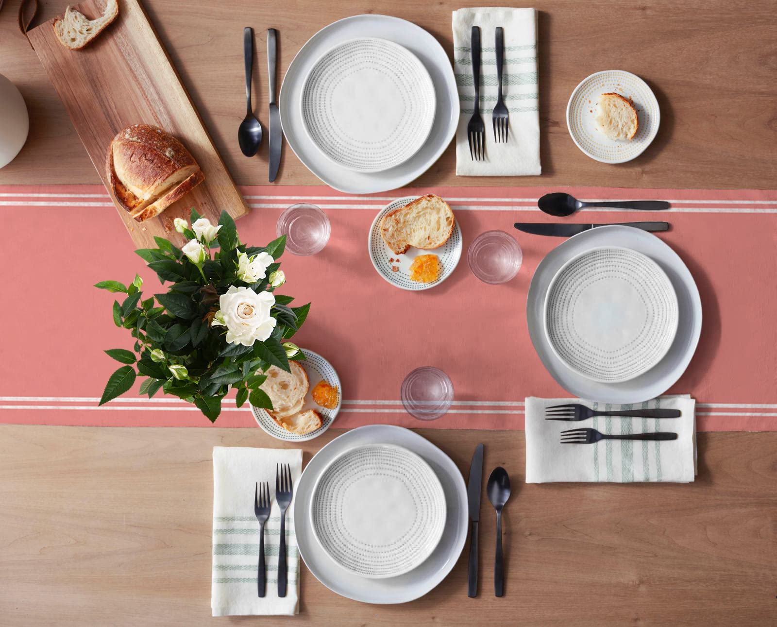 36 Inch Long Solid Coral Red Table Runner for Kitchen & Dining Room - 13x36 Inch Decorative Table Cover for Parties, Home Decor & Holiday Celebrations