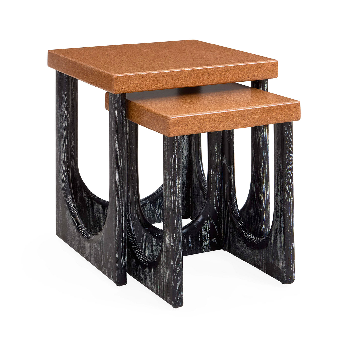 Coliseum Nesting Tables Set of 3 - Modern Space-Saving Side Tables for Living Room, Bedroom & Office - Wooden Stackable End Tables with Sturdy Metal Frame