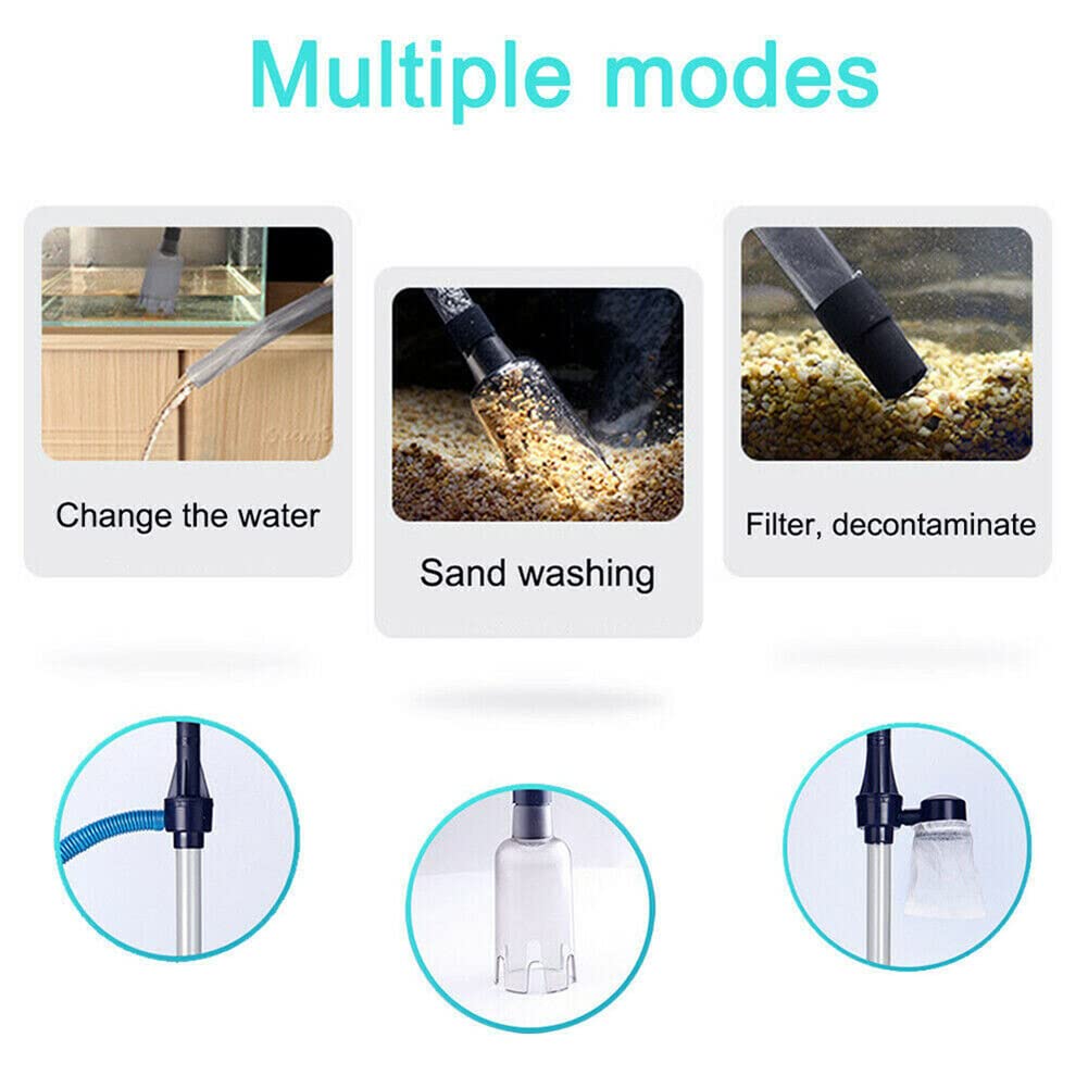Electric Gravel Cleaner for Aquarium - Automatic Fish Tank Vacuum & Water Changer with US Plug 110V - Perfect for Cleaning Sand, Gravel & Maintaining Freshwater Tanks