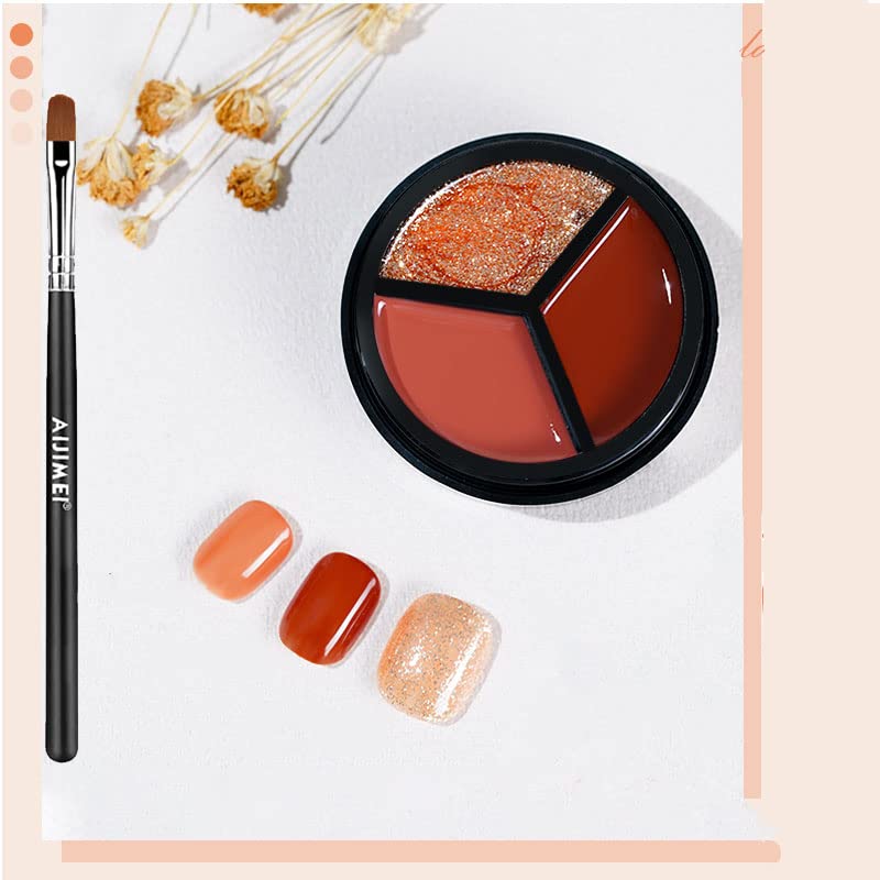 AIJIMEI 3-in-1 Solid Glitter Nail Gel Polish - Gold Shimmer Nail Polish for Manicure, Soak Off Gel for Nail Art DIY, Perfect for Salon & Home Use (Professional & Beginners) - Great for Parties, Weddings & Special Occasions