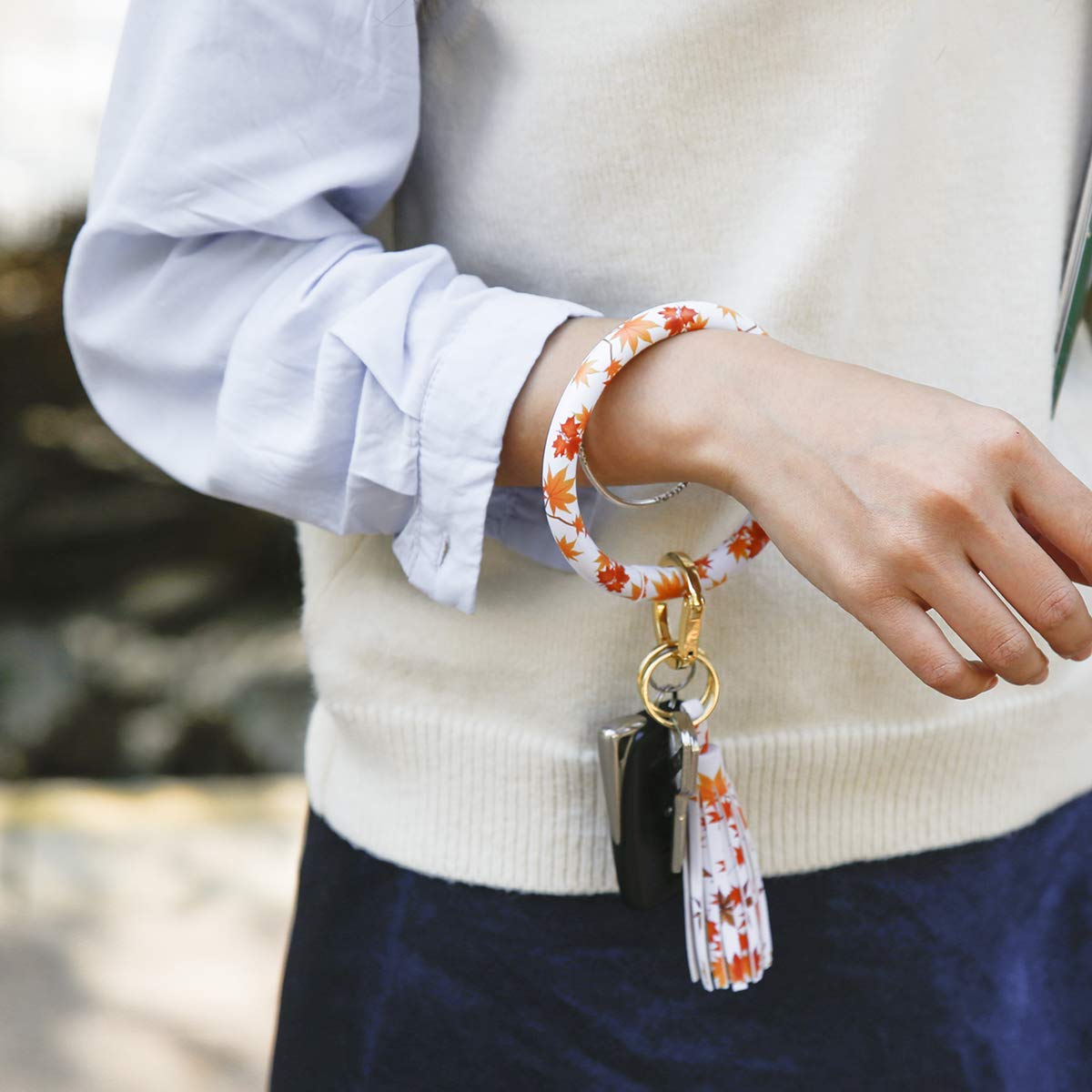 Silicone Bangle Key Ring Wrist Keychain Bracelet - Round Key Holder for Women & Girls | Perfect for Gym, Work, Travel & Everyday Use