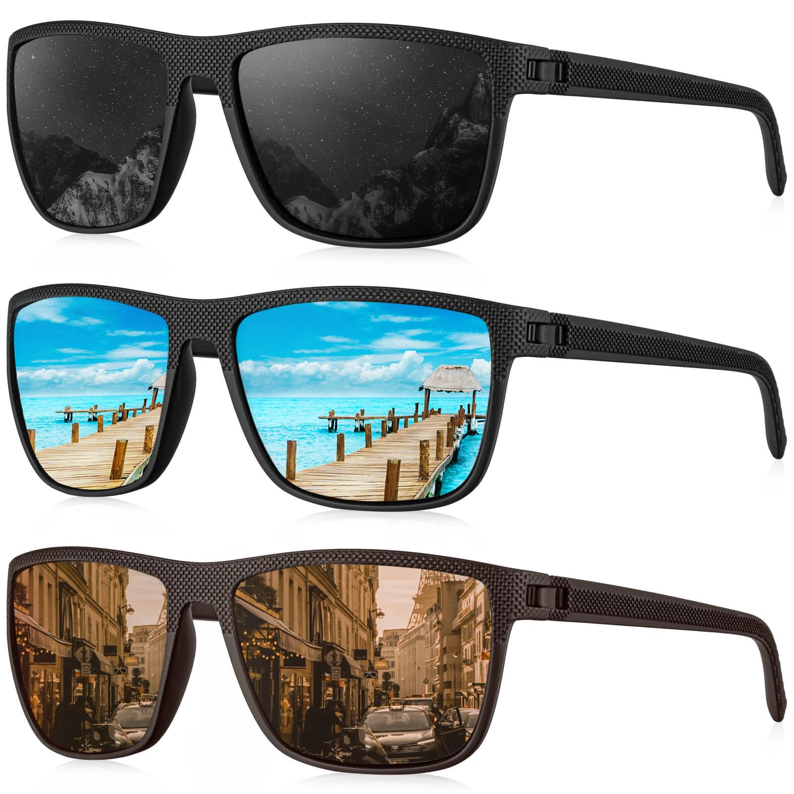 KALIYADI Polarized Sunglasses for Men - Lightweight UV Protection Sun Glasses for Driving, Fishing & Golf | Perfect for Outdoor Sports & Summer Activities