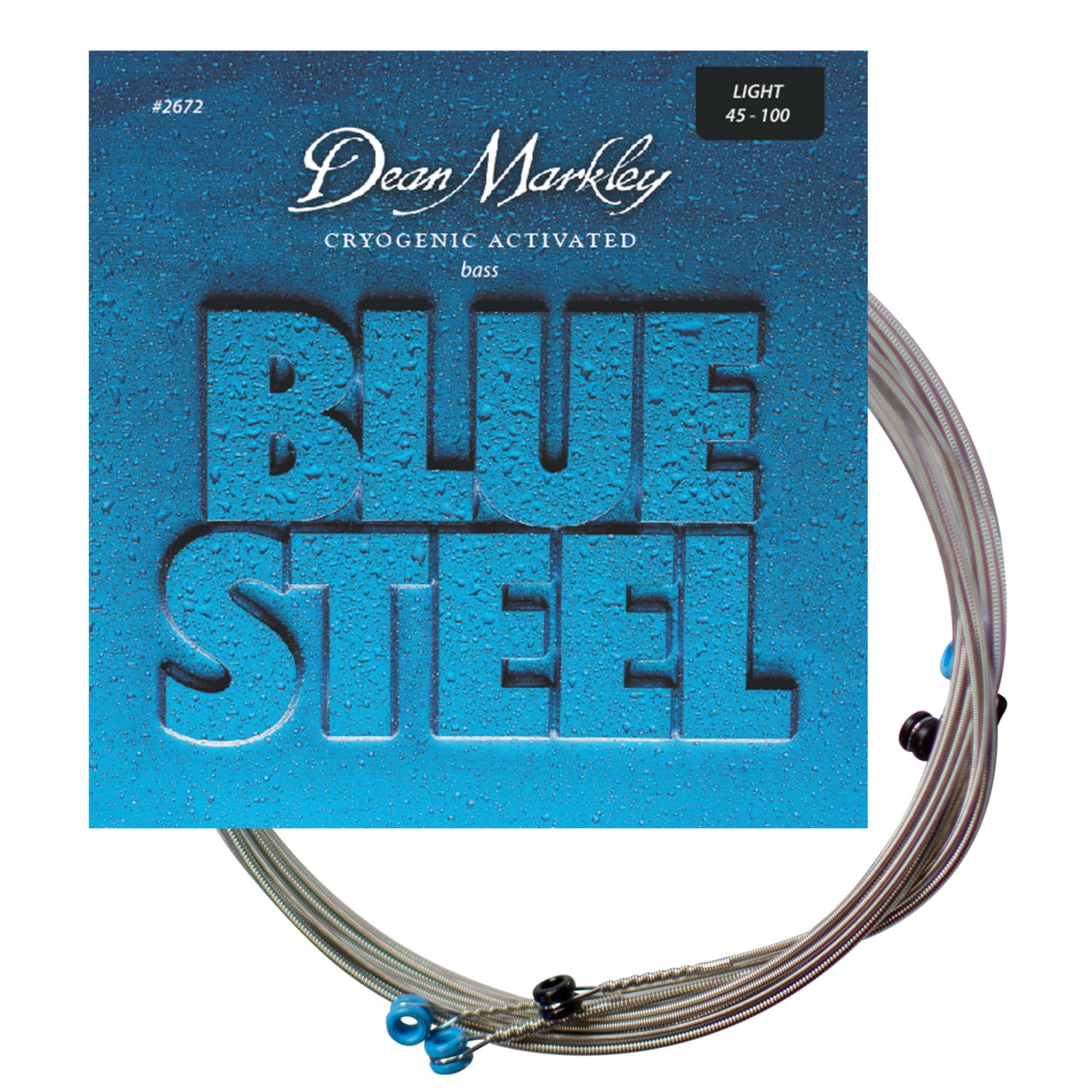 Dean Markley 2672 Blue Steel Electric Bass Guitar Strings - 45-100 Light Gauge, Cryogenically Treated for Extended Durability | Perfect for Rock, Jazz & Studio Recording