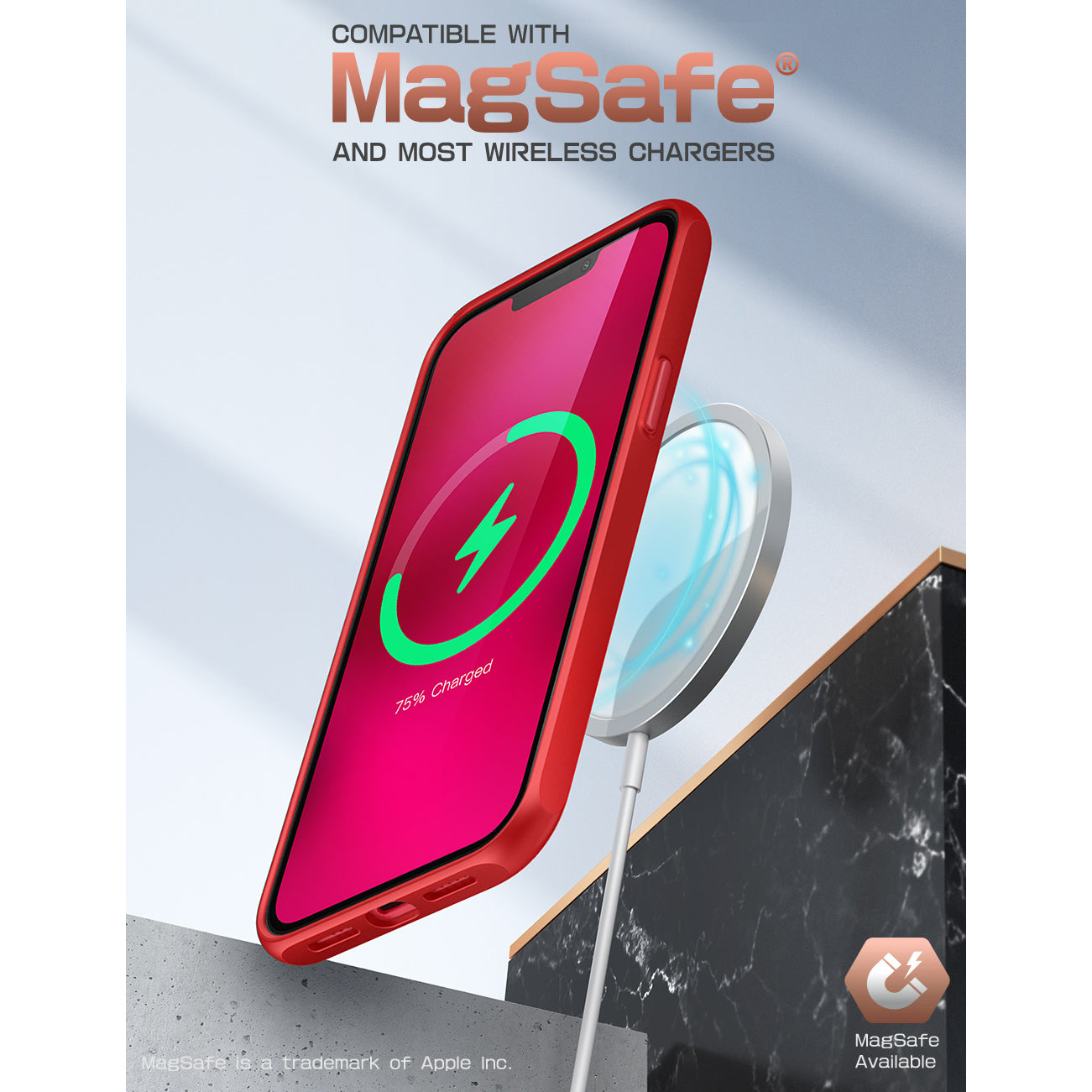 iPhone 14 Case 6.1 Inch - Unicorn Beetle Style Slim Clear Protective Cover with Shock Absorption in Red | Perfect for Everyday Use, Travel & Outdoor Activities