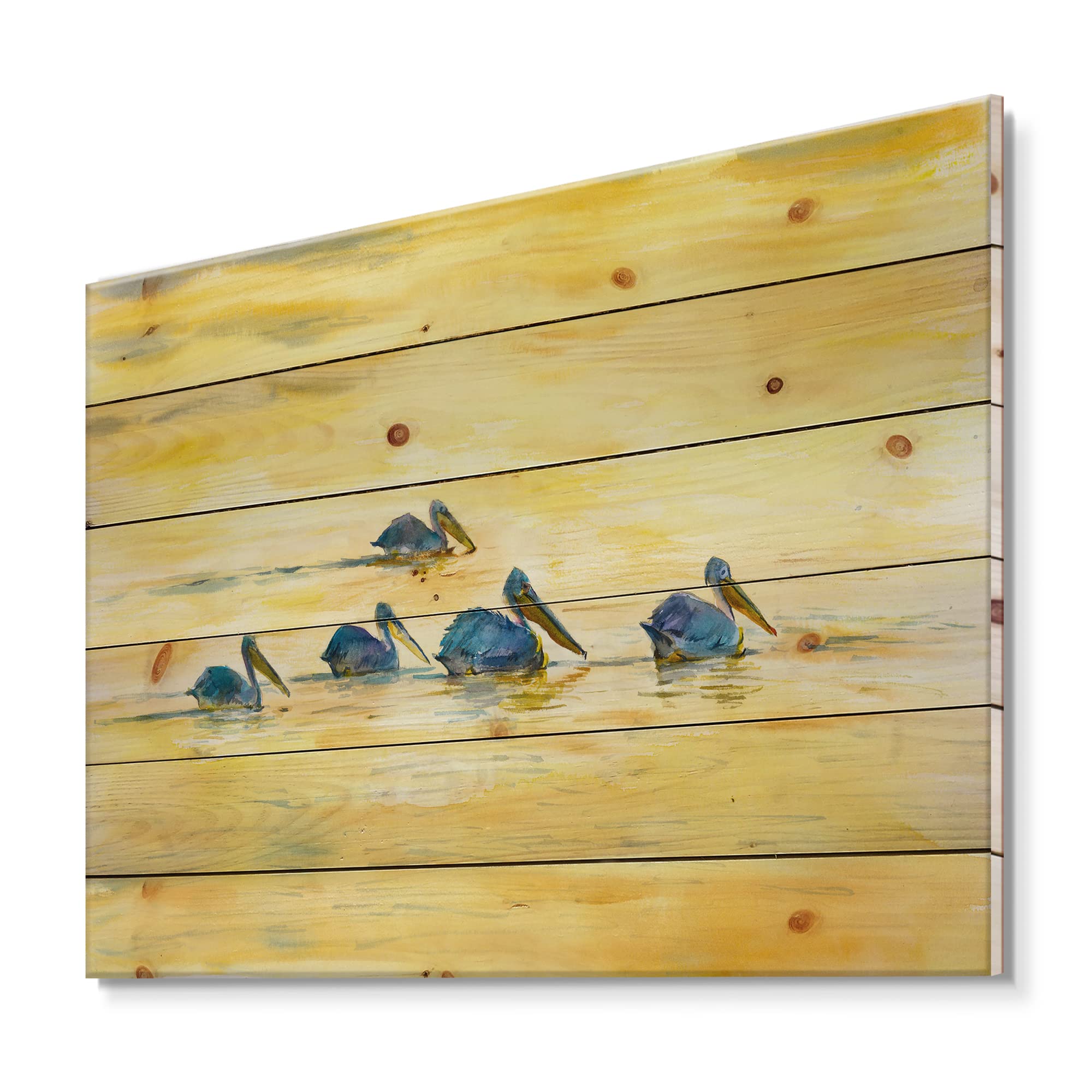 Pelicans Wood Wall Art - Farmhouse Decor for Living Room & Bedroom