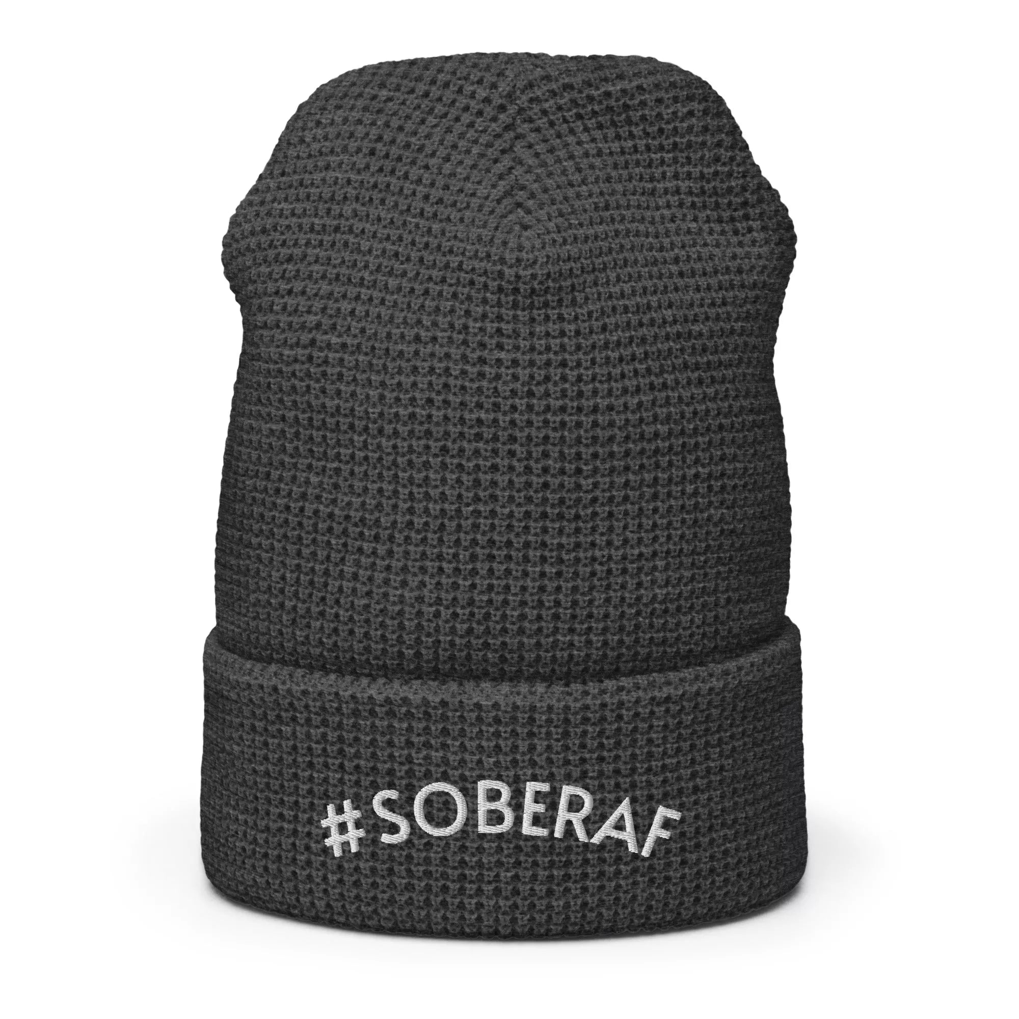 SOBERAF Waffle Beanie Hat for Men & Women - Warm Winter Knit Skull Cap with Waffle Texture - Perfect for Skiing, Snowboarding and Outdoor Activities