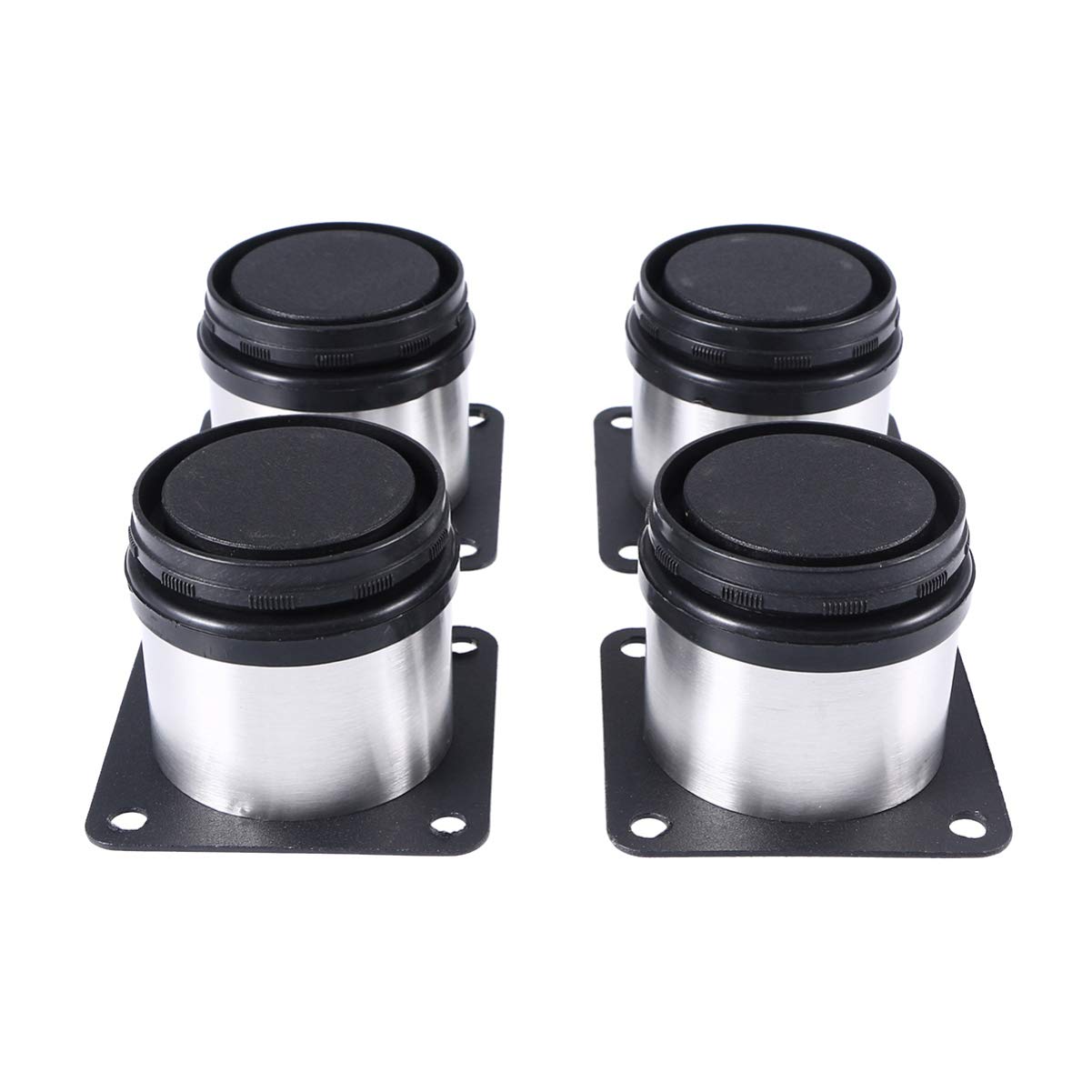 VOSAREA 4 Pack Adjustable Stainless Steel Round Furniture Legs for Kitchen Cabinets, Sofa, Tables & Shelves - DIY Home Improvement & Furniture Upgrade Accessories - Perfect for Living Room, Bedroom & Office Decor