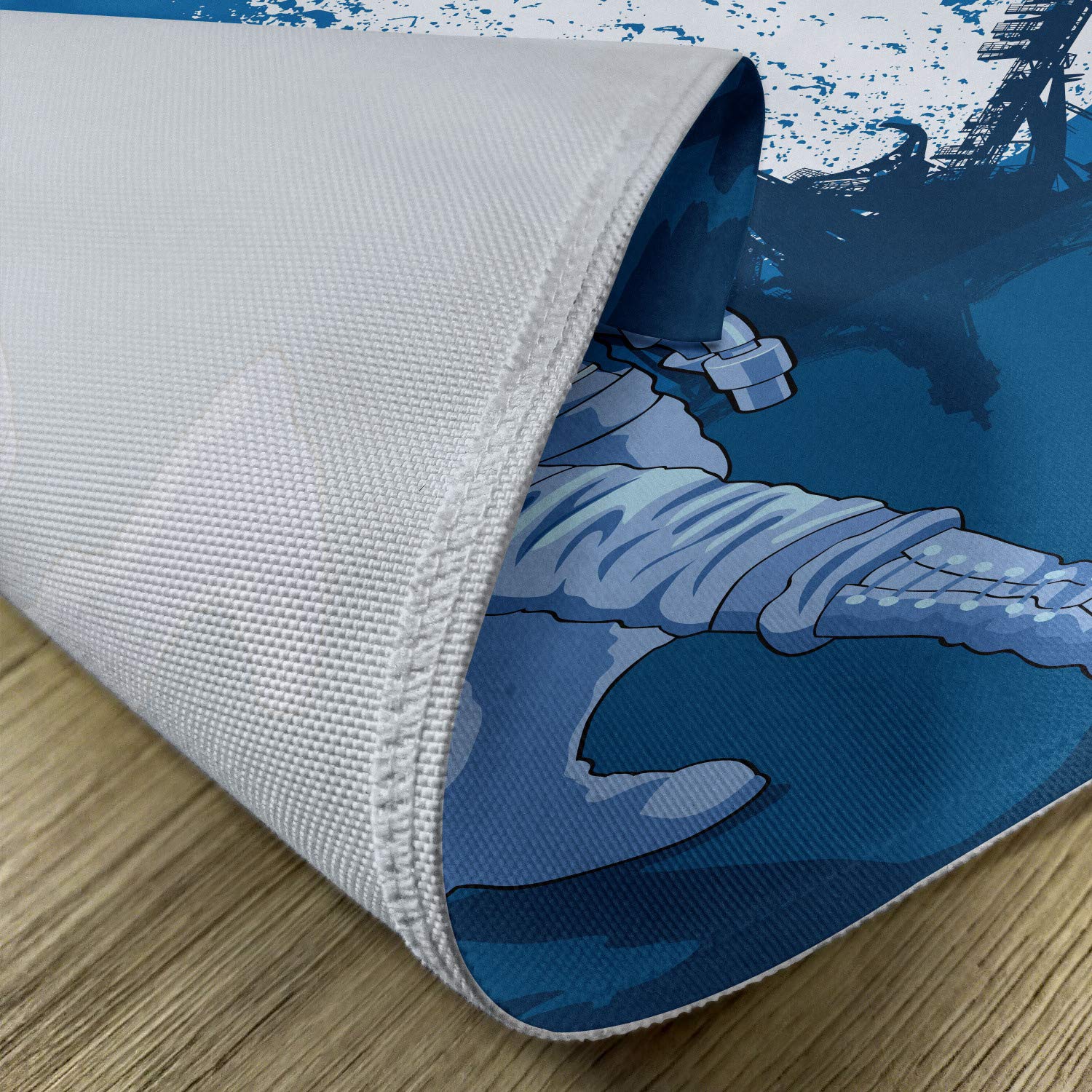 Ambesonne Astronaut Place Mats Set of 4 - Space-Themed Washable Fabric Table Mats for Dining Room & Kitchen Decor - Perfect for Sci-Fi Parties, Space Enthusiasts & Modern Home Decor (Night Blue & White)