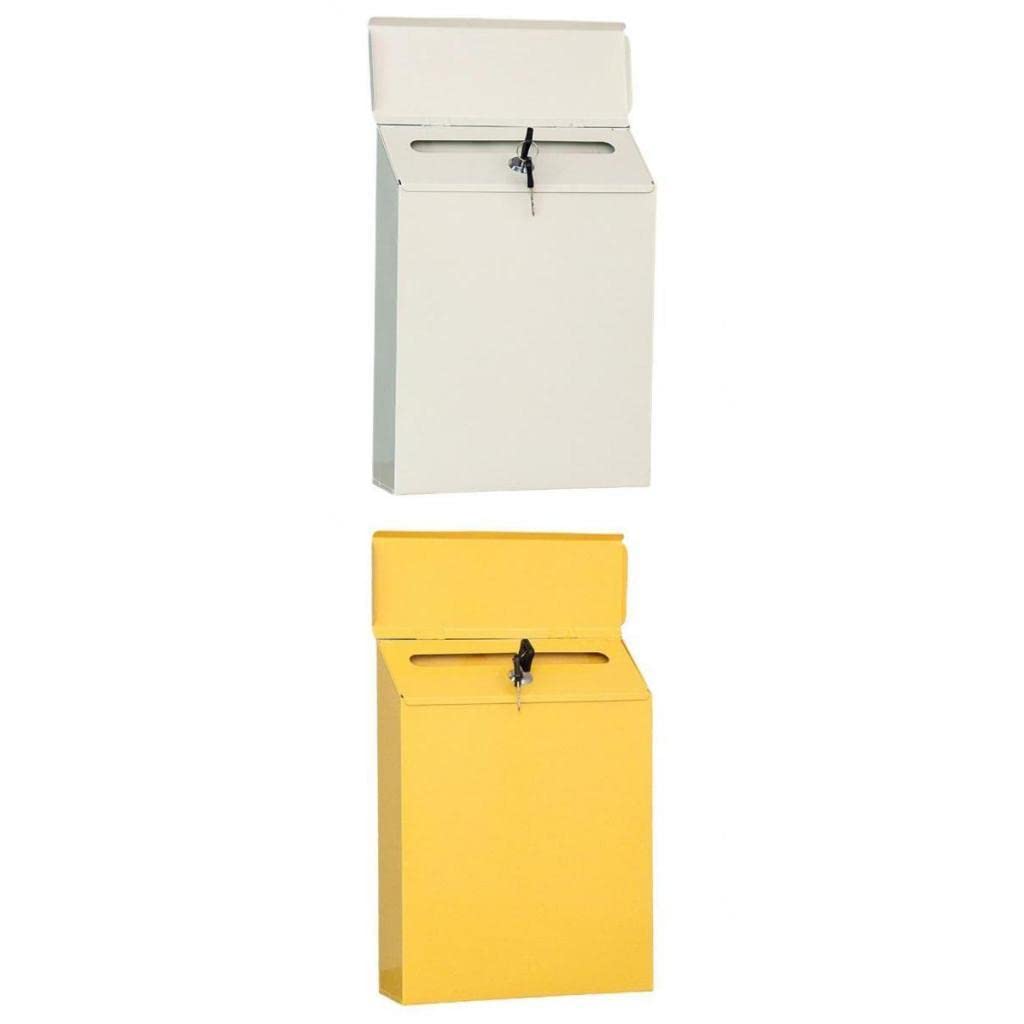 D DOLITY 2 Pack Modern Iron Hanging Mailbox with Deposit Slot - Durable Outdoor Post Box for House, Apartment & Office - Perfect for Mail Collection & Secure Package Delivery