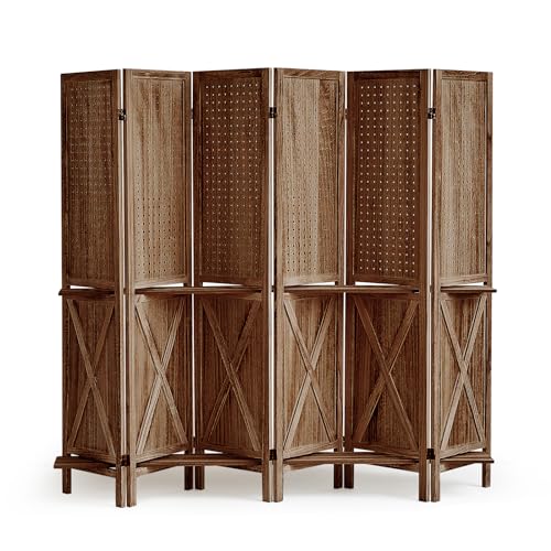 6 Panel With Shelf-brown