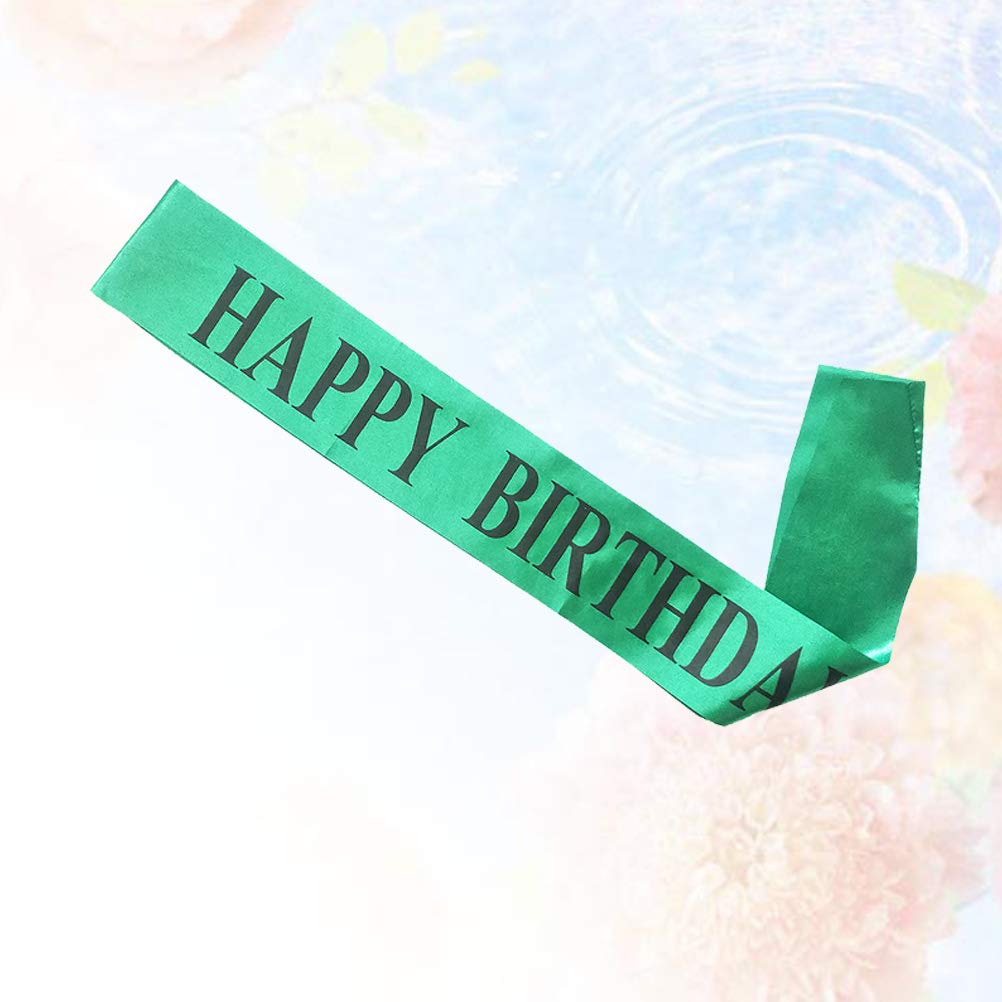 Amosfun 1pc Personalized Birthday Princess Sash - Custom Party Sash for Girls, Green Birthday Decoration, Perfect for Birthday Celebrations, Princess Parties & Special Events