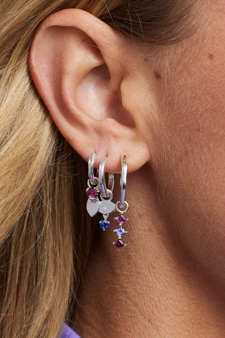 Organic Silver Huggie Earrings for Women – Large Hoop Earrings for Sensitive Ears | Perfect for Everyday Wear, Parties & Special Occasions