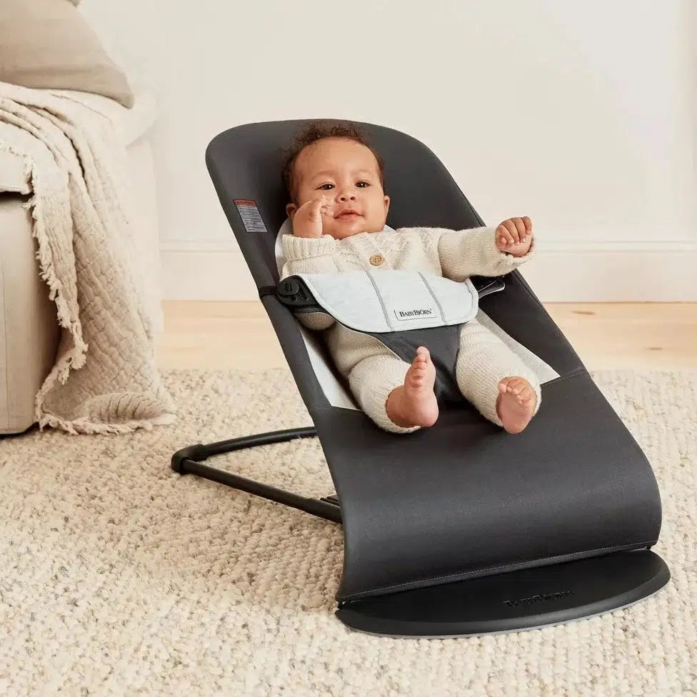 Baby Bjorn Bouncer Balance Soft - Dark Grey & Grey Baby Rocker | Gentle Bouncing for Newborns & Infants | Perfect for Playtime, Naps & Soothing Fussy Babies