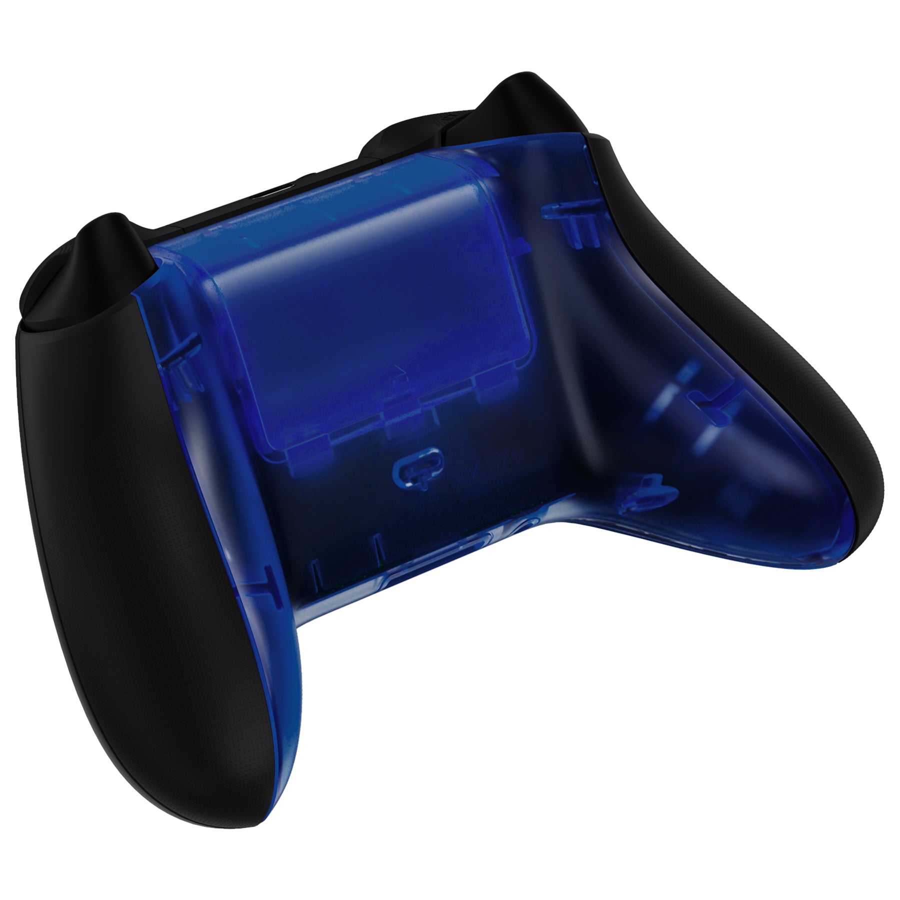 ExtremeRate Clear Blue Custom Bottom Shell & Battery Cover for Xbox Series S/X Controller - DIY Replacement Backplate for Xbox Core Controller Model 1914 - Perfect for Gaming Enthusiasts & Custom Mods (Controller & Side Rails Not Included) BX3M504