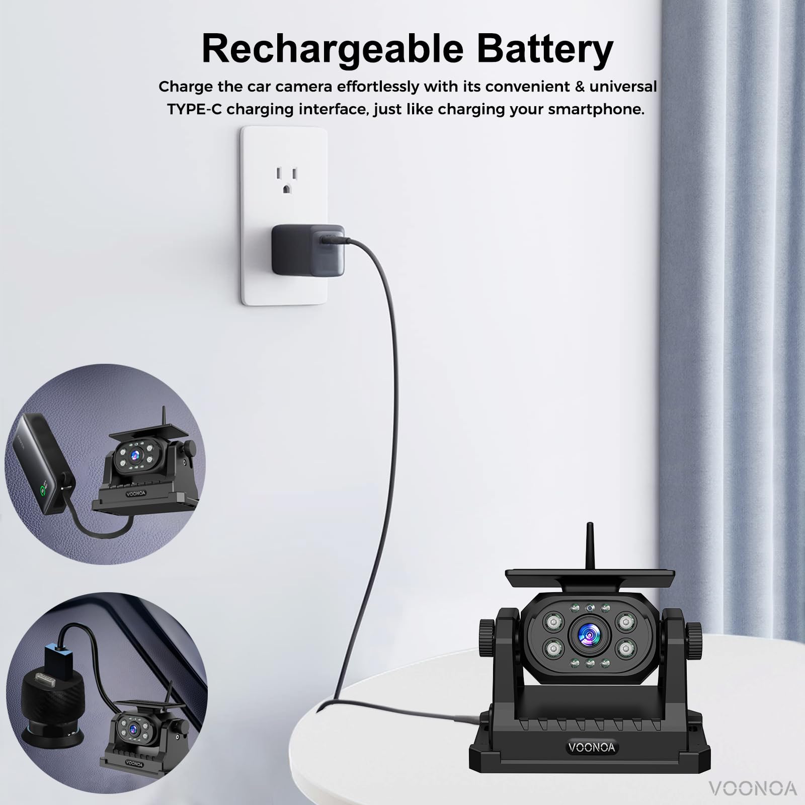Wireless Magnetic Backup Camera with 7