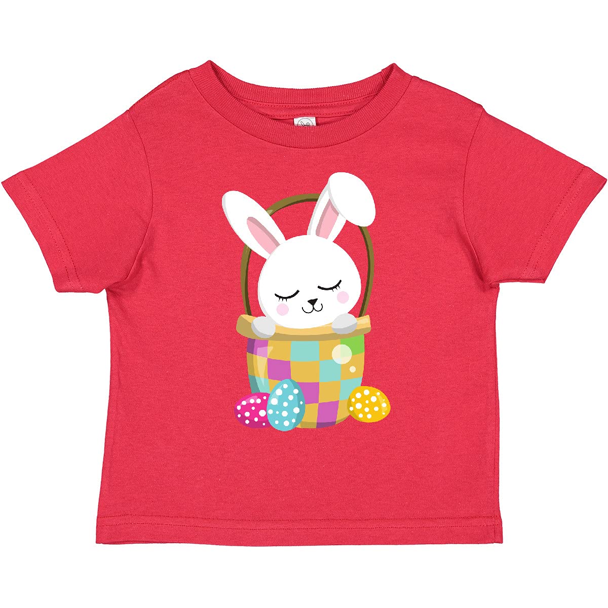 Easter Bunny Toddler T-Shirt - Cute White Bunny & Easter Eggs Design - Perfect for Easter Celebrations & Spring Festivities