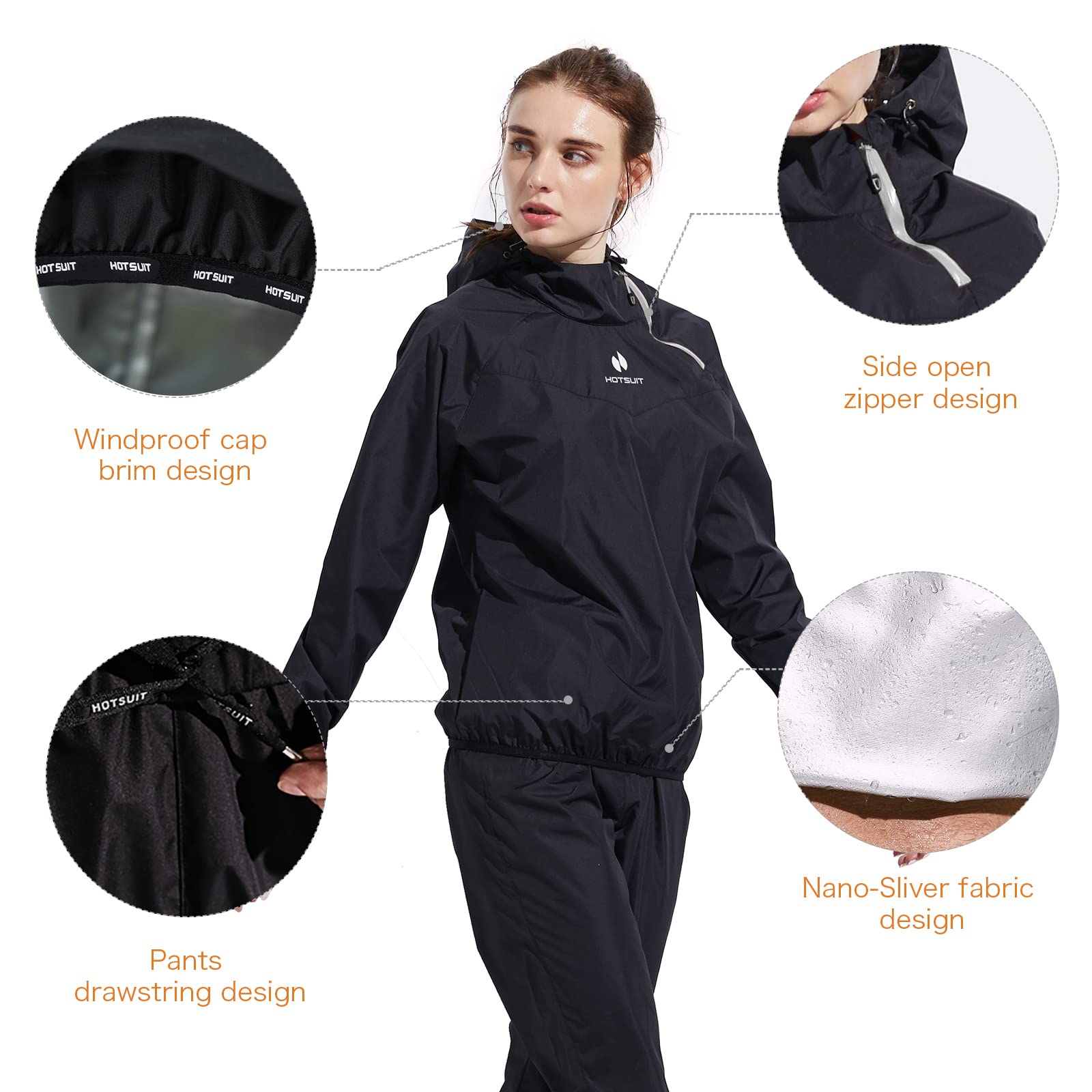 HOTSUIT Women's Sauna Suit for Weight Loss - Sweat Workout Jacket for Boxing, Gym & Fitness Training | Perfect for Home Exercise, Running & Hot Yoga Sessions