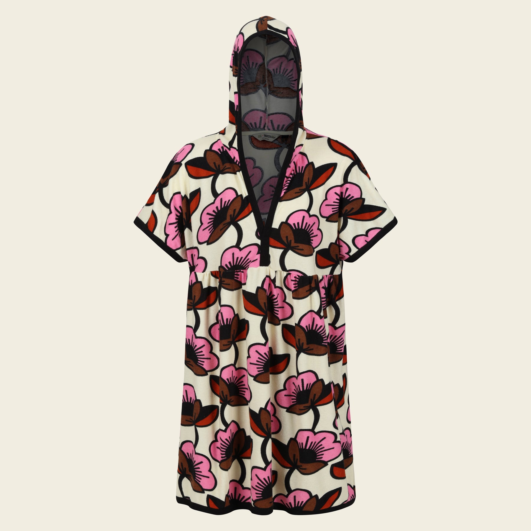 Soft and Comfortable Towelling Dress in Fuchsia Pink - Perfect for Loungewear, Beach Cover-Up, and Relaxing at Home