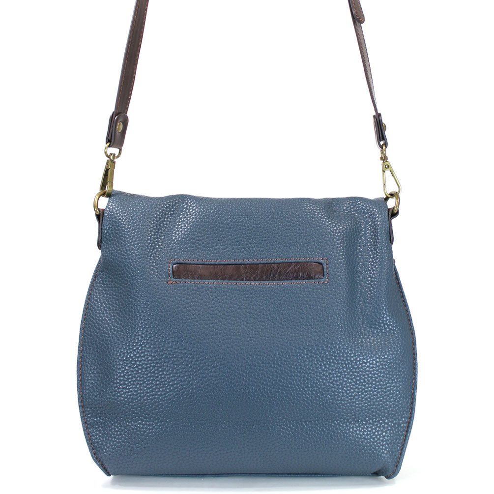 Stylish CHALA Crossbody Bag for Women - Navy & Pewter Flap Top Shoulder Handbag with Secure Zipper | Perfect for Travel, Shopping & Everyday Use
