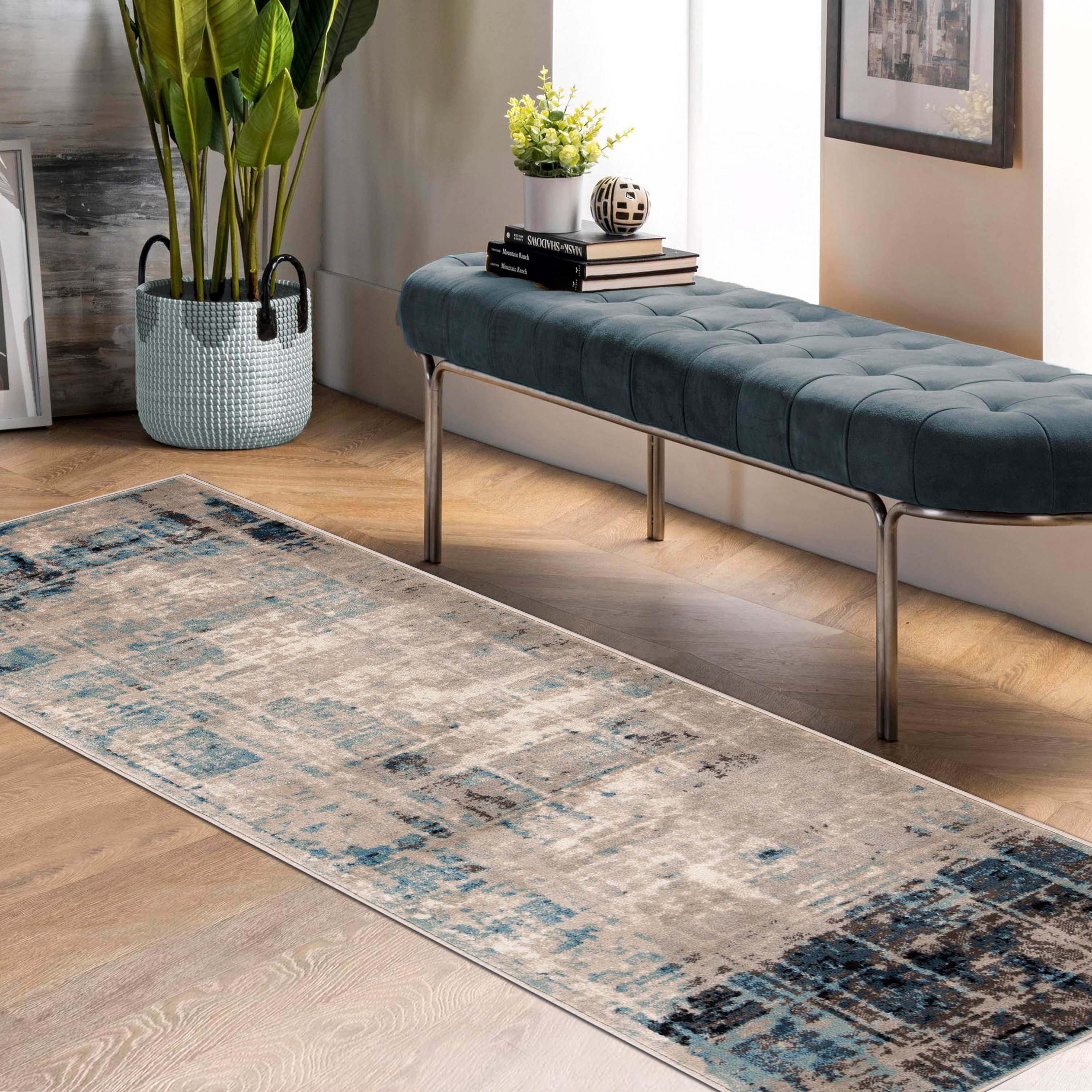 Palani Washed Abstract Indoor Area Rug or Runner - Soft Bohemian Style Carpet for Living Room, Bedroom, Hallway - Perfect for Home Decor and Cozy Spaces