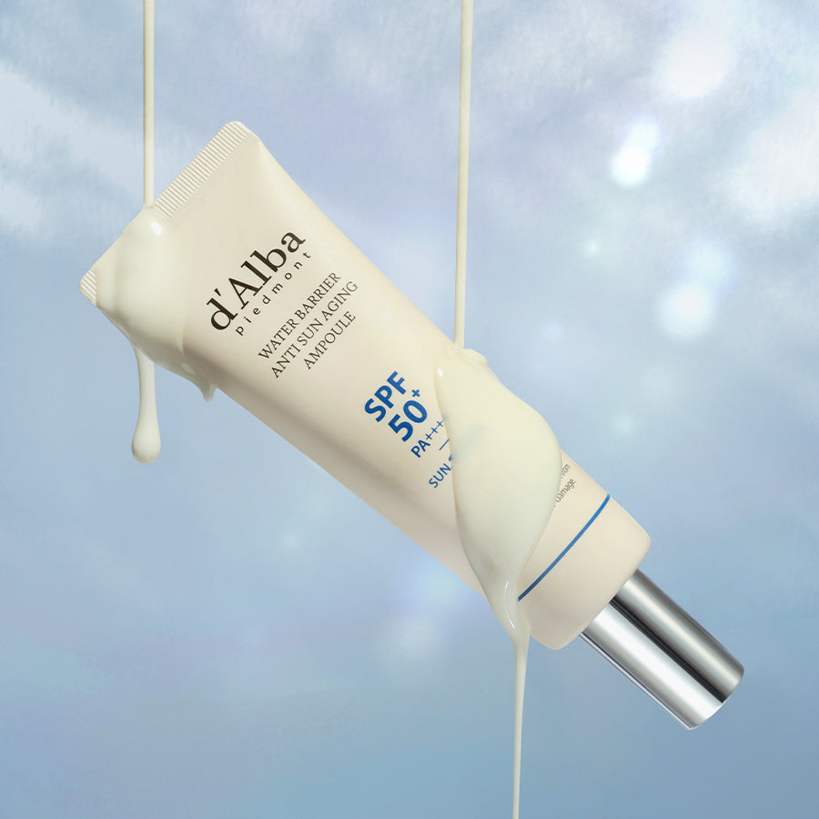 d'Alba Water Barrier Anti Sun Aging Ampoule SPF50+ PA+++ 50ml - Hydrating Sunscreen Serum for Face, Anti-Aging & UV Protection - Perfect for Daily Skincare & Outdoor Activities