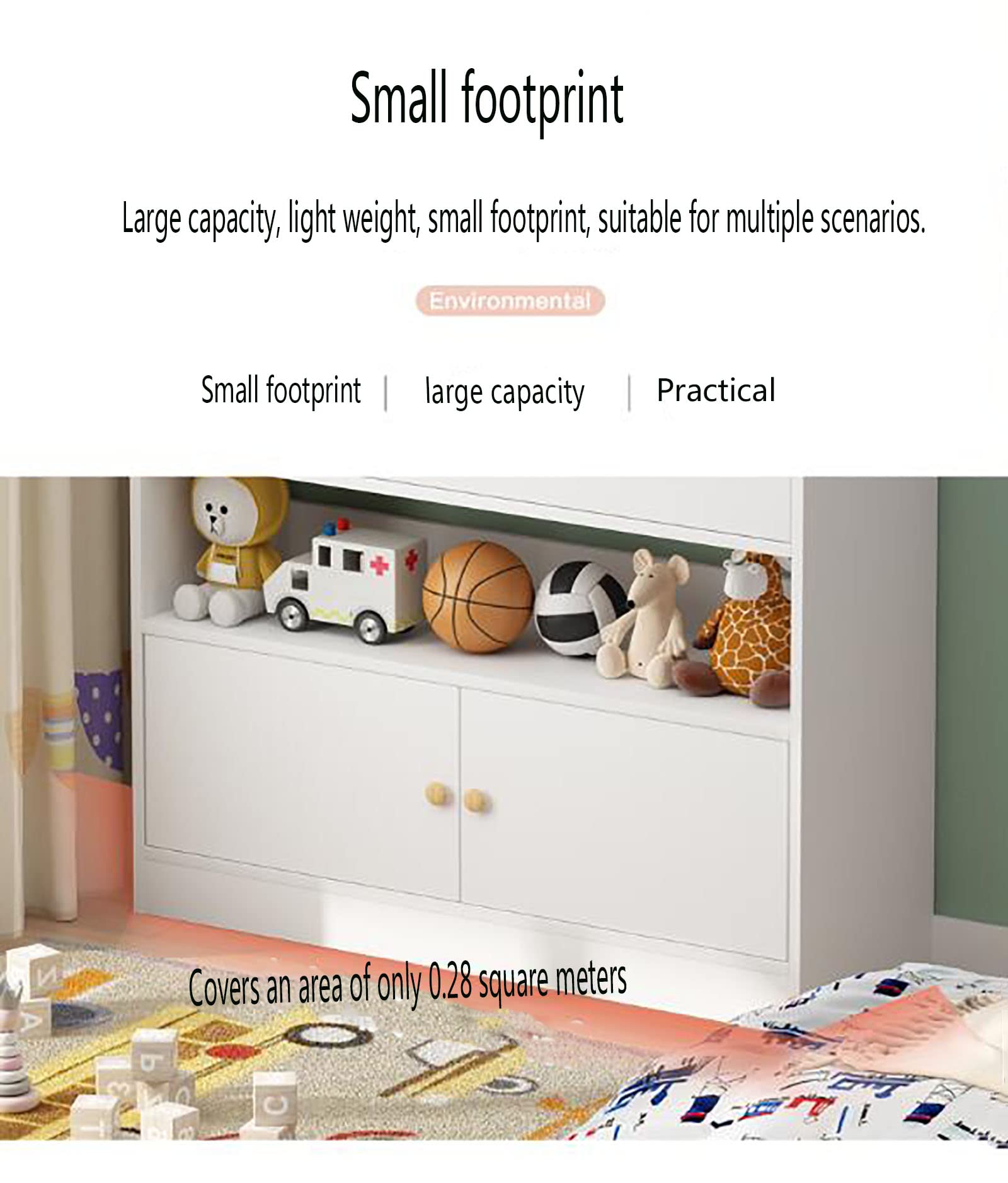 X&D Modern Floor Standing Bookcase - Wooden Bookshelf with Shelves & Lockers, 2-in-1 Book Display Storage Unit with Open Drawer - Bright Blue & White Door (100x82.5x30cm) - Perfect for Kids' Room, Classroom, Nursery, and Home Organization