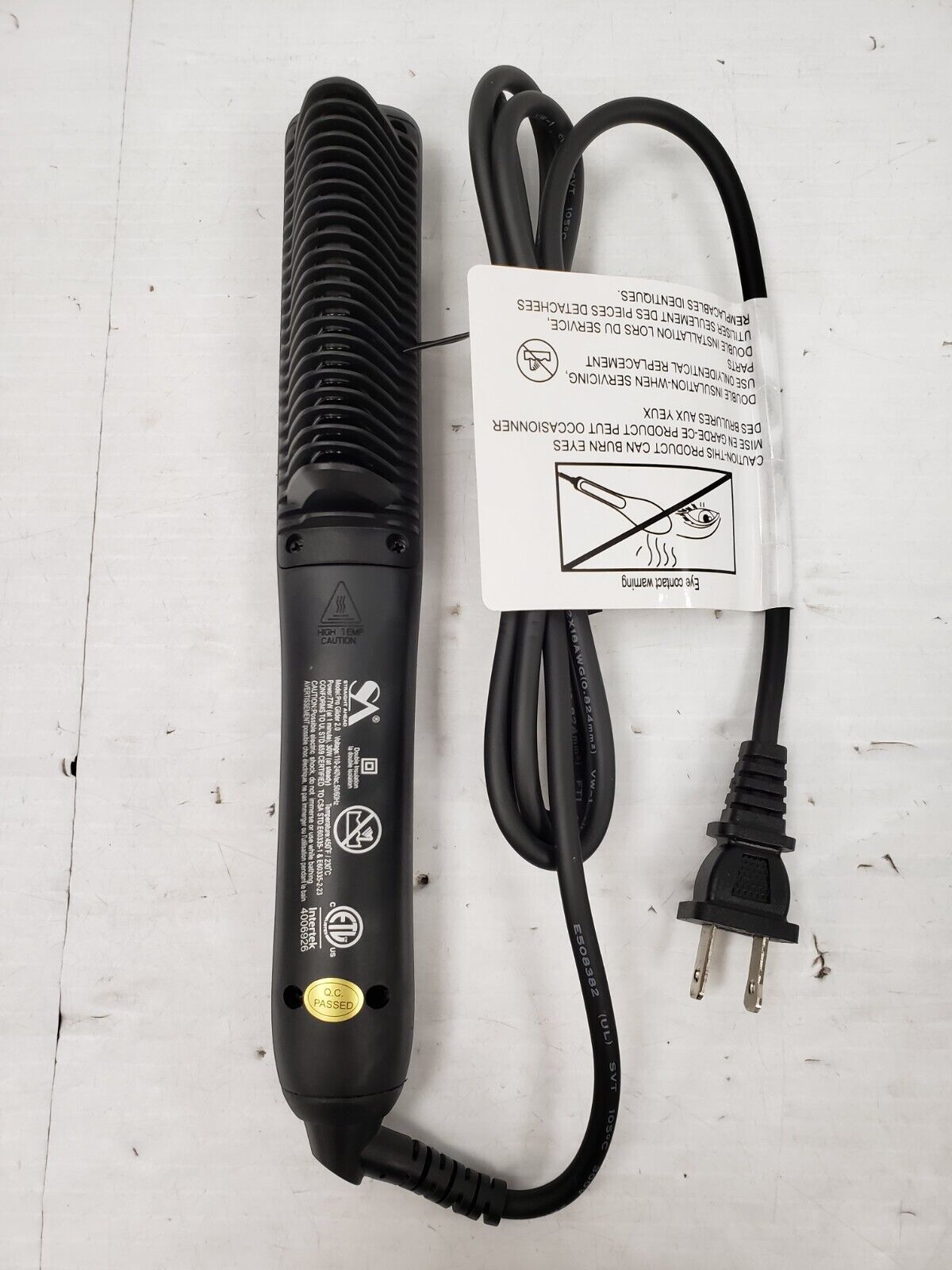 Straight Ahead Pro Glider 2.0 Hot Comb for Hair Styling - Professional Ceramic Flat Iron for Straightening & Smoothing - Perfect for Salon & Home Use