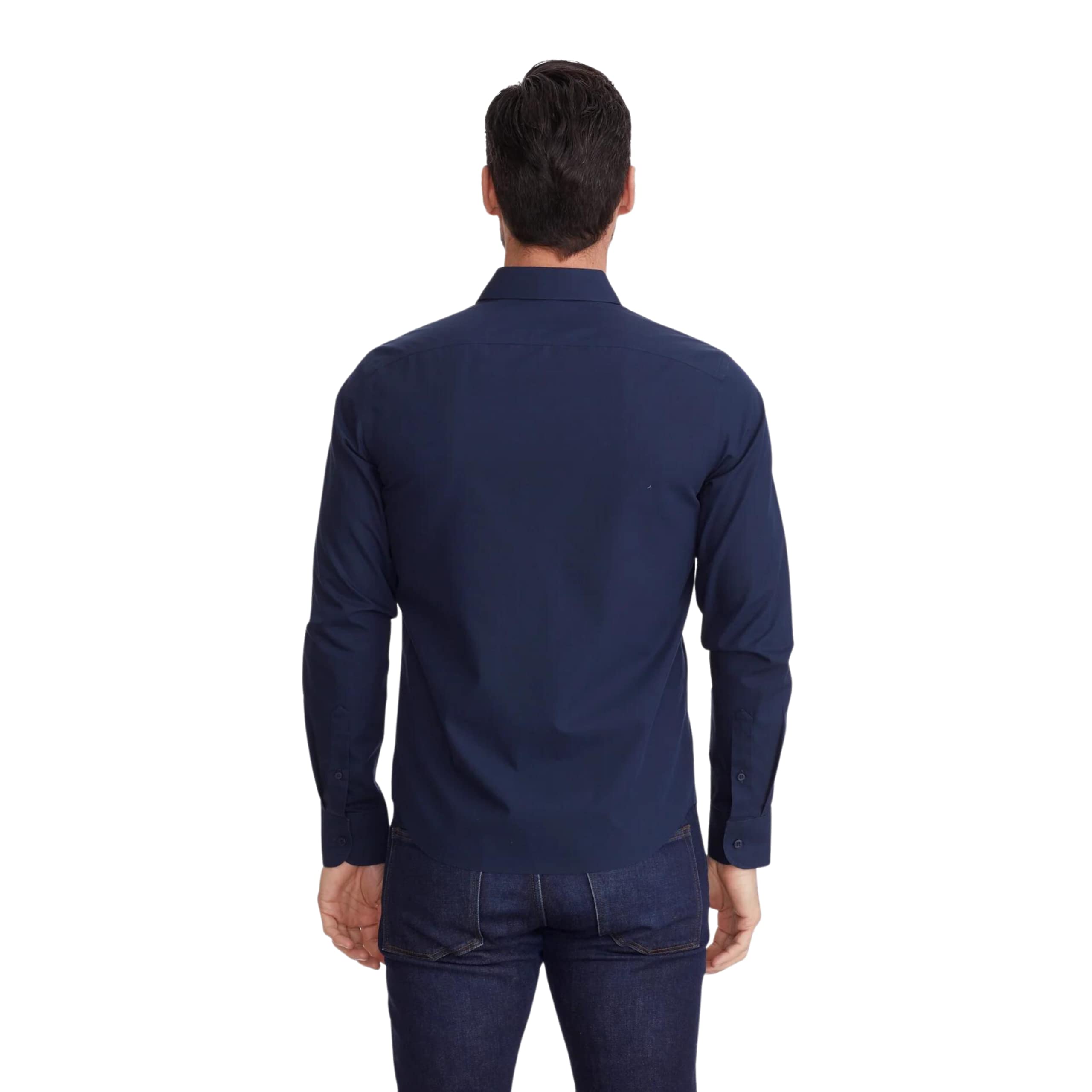 UNTUCKit Castello Men's Long Sleeve Wrinkle-Free Regular Fit Untucked Shirt | Casual Office Wear & Weekend Outfits