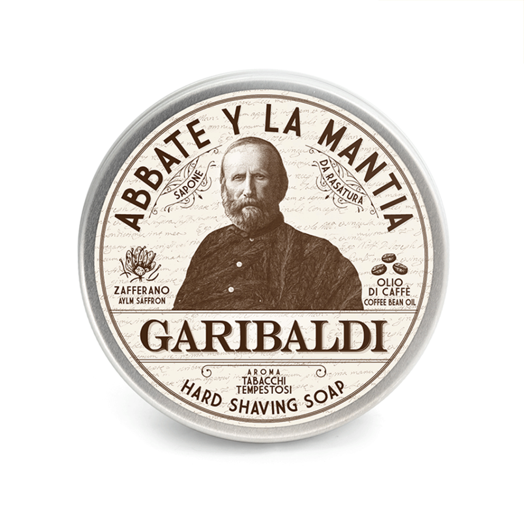 Abbate Y La Mantia GARIBALDI Hard Shaving Soap for Men - Traditional Italian Shaving Soap with Natural Ingredients - Perfect for Wet Shaving & Beard Care Routine