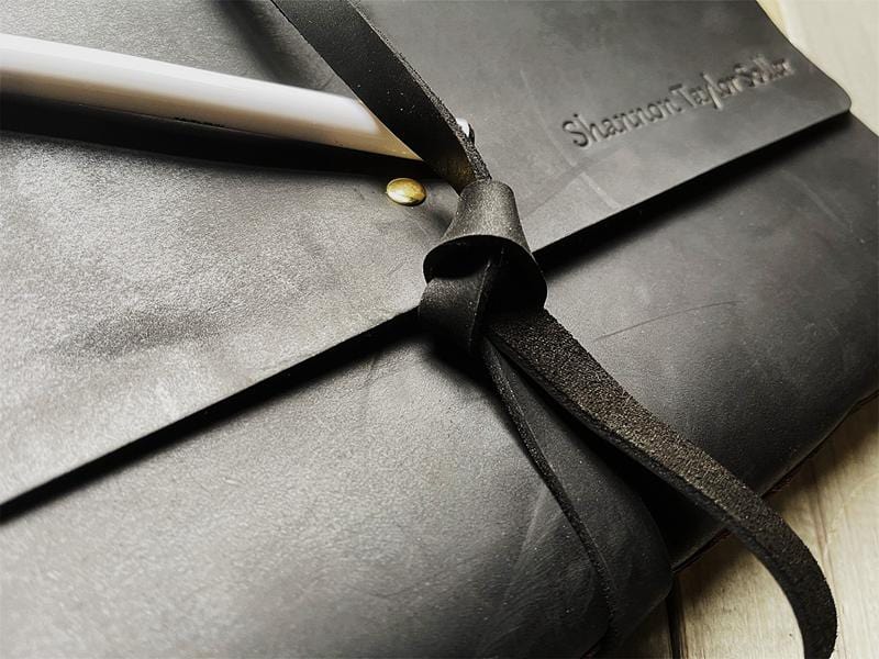 Personalized Black Leather Wrap Journal - Custom Name & Date - Perfect for Travel, Writing & Gift Giving