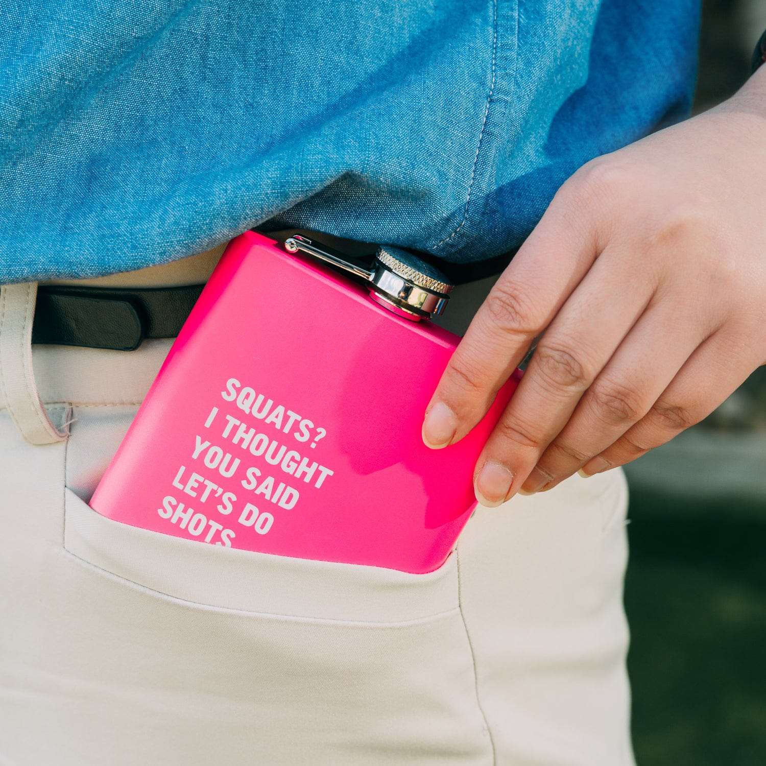 175ml Stainless Steel Hip Flask with Funny Quotes - Pink Engraved Whiskey Flask for Women & Men, Perfect for Parties, Camping, Gifts & Outdoor Adventures