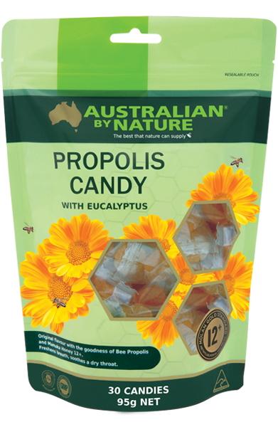 Australian By Nature Propolis Candy with Eucalyptus - Natural Immune Support & Soothing Throat Drops for Cough Relief, Travel & Daily Wellness