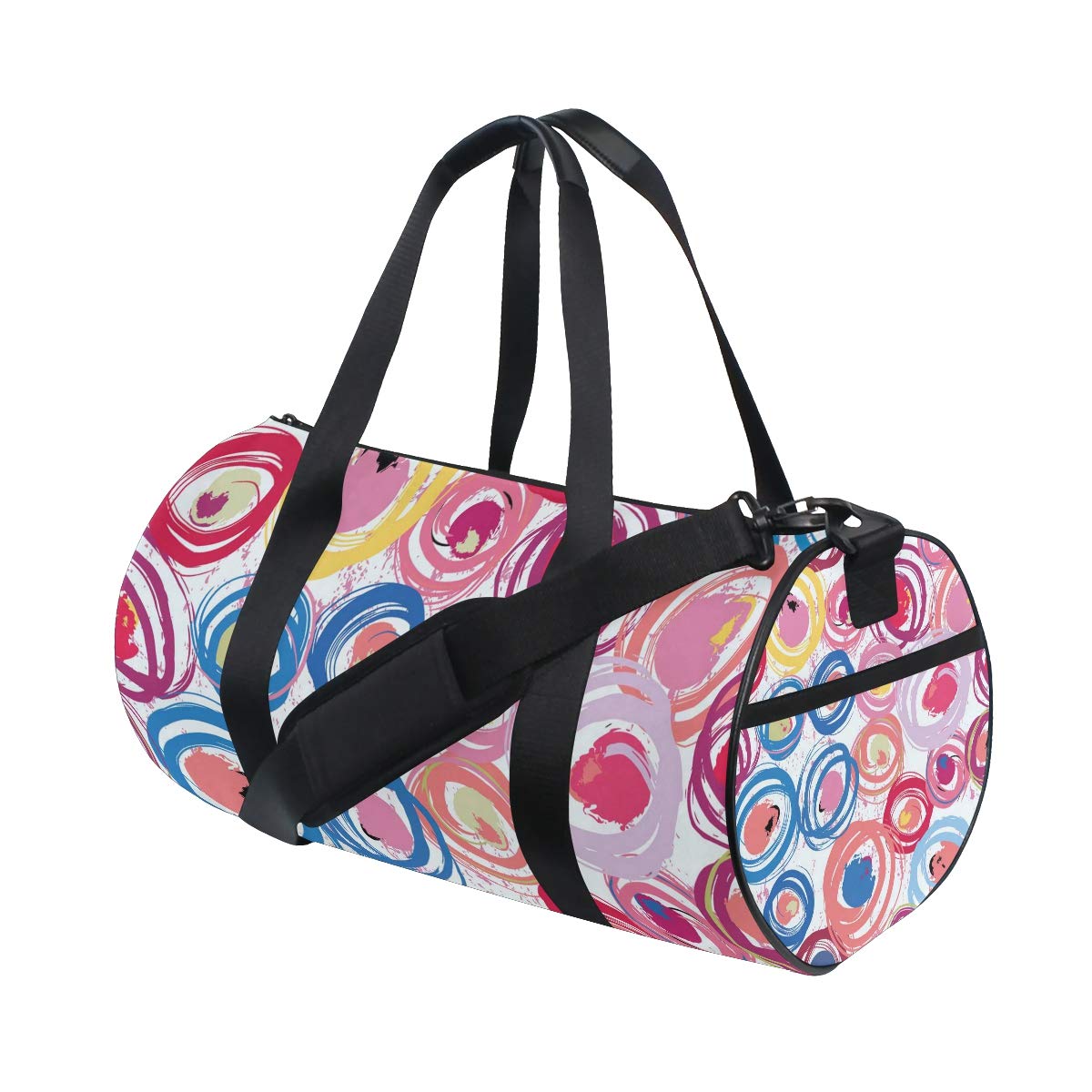 Abstract Graffiti Polka Dot Canvas Duffel Bag - Waterproof Gym Sports Travel Bag for Men & Women, Perfect for Workout, Weekend Getaway, Overnight Trips and Beach Vacations