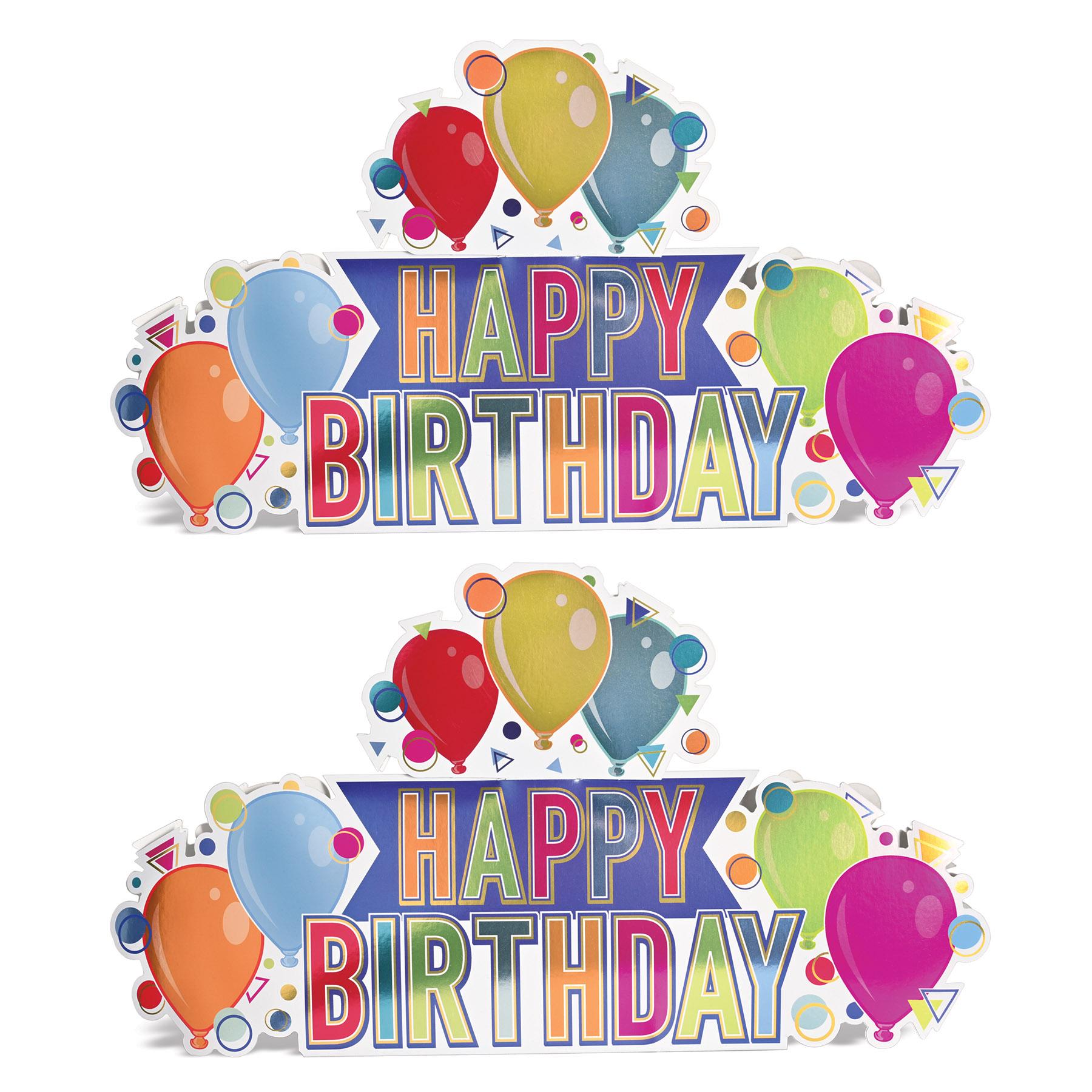 12 Pack Beistle 3D Foil Happy Birthday Party Centerpieces - Perfect for Birthday Decorations, Baby Showers & Anniversary Celebrations