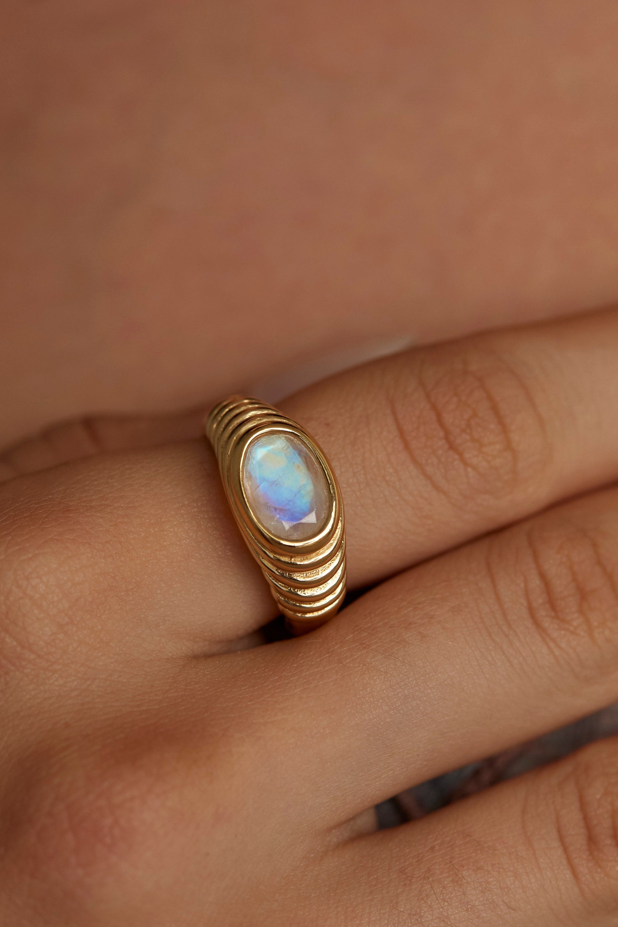 Iris Copper Turquoise Gold Ring - Handmade Boho Jewelry for Women, Unique Statement Ring for Everyday Wear & Special Occasions