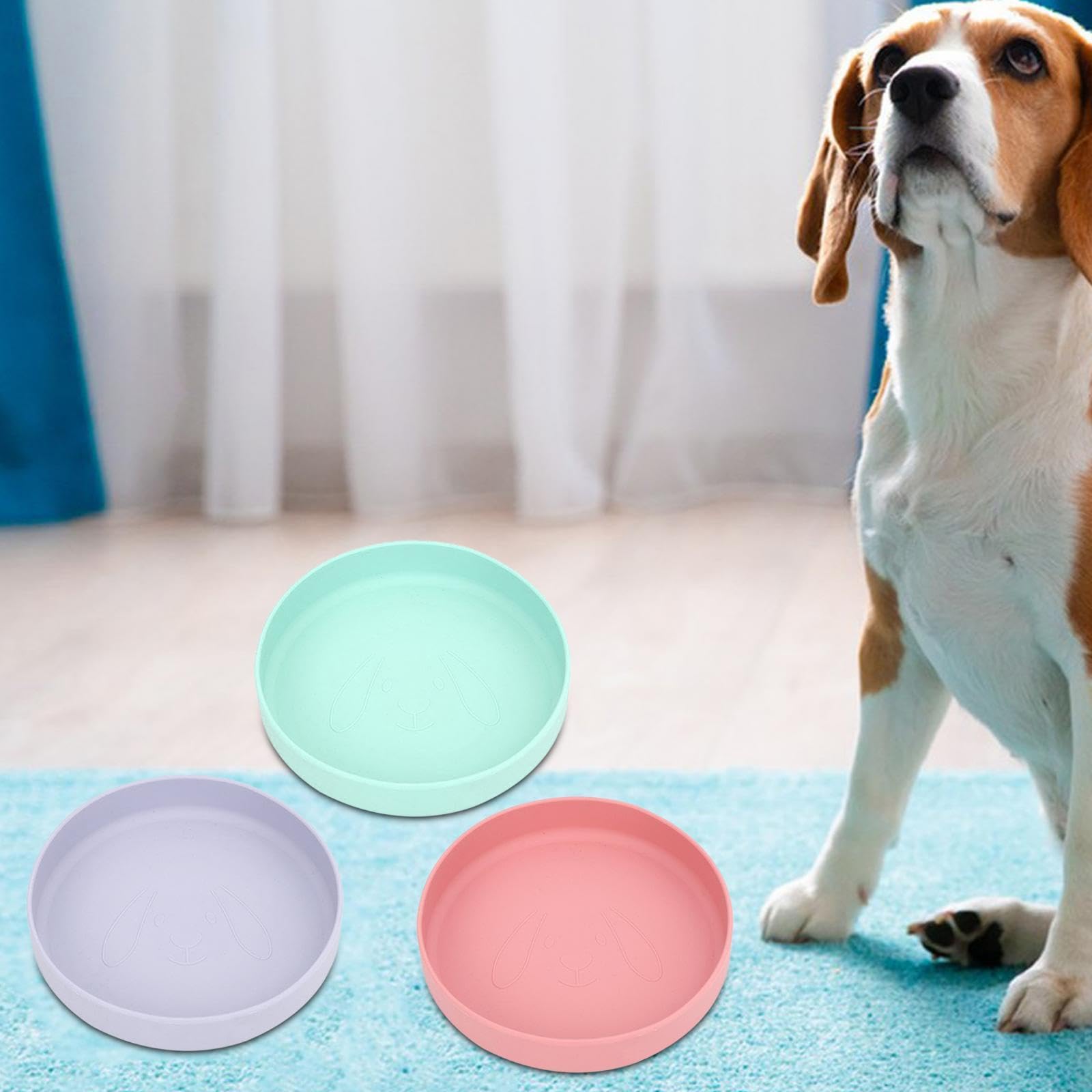 Non-Slip 18cm Cat & Dog Food Bowl - Enakshi Pet Bowl for Walking, Camping, Travel - Durable Green Pet Supplies for Indoor & Outdoor Use