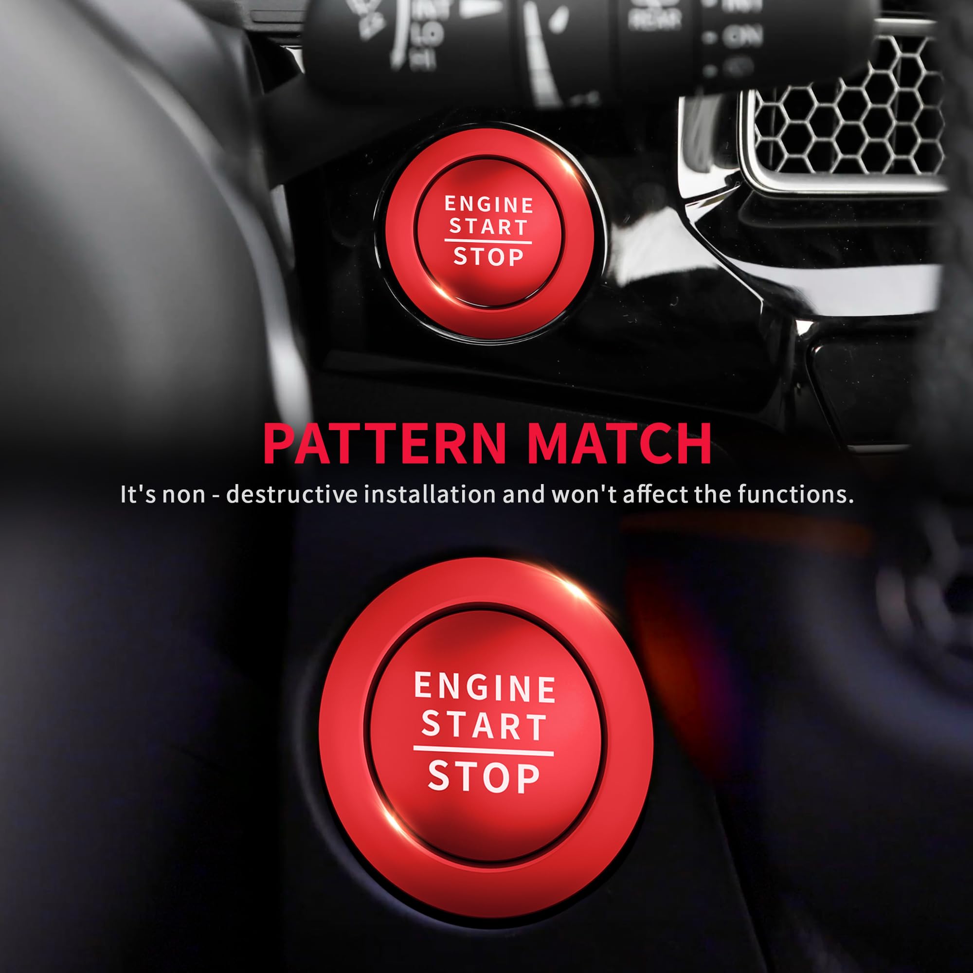 2022-2025 Honda Accord/HRV/CRV/Civic Interior Accessories Kit - 8pcs AC Knob Cover, Volume Control, Warning Lights & Push Start Button Trim Ring (Red) | Car Dashboard Decoration & Protection