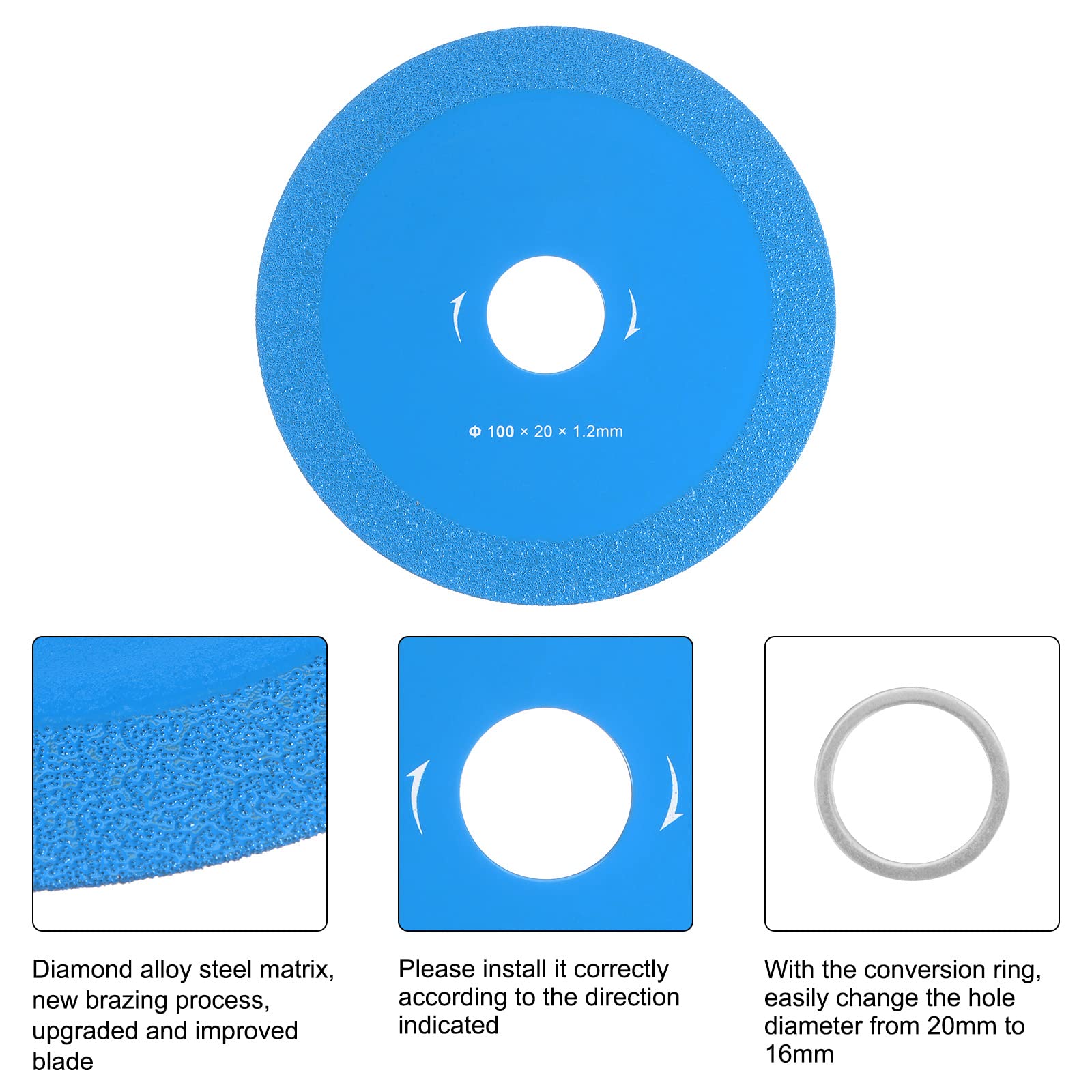 HARFINGTON 4-inch Diamond Saw Blade - Ultra Thin 100x20x1.2mm 60-Grit Glass Cutting Wheel for Angle Grinder - Smooth Cutting for Glass, Crystal, Tiles - Perfect for DIY Projects, Home Renovation & Craft Work