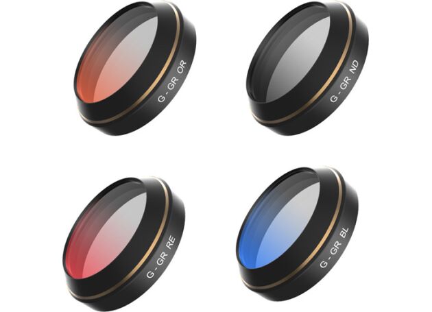 PGYTECH 4-Piece ND Filter Set for DJI Mavic (Red, Blue, Orange, Gray Graduated) - Enhance Aerial Photography & Videography in Various Lighting Conditions