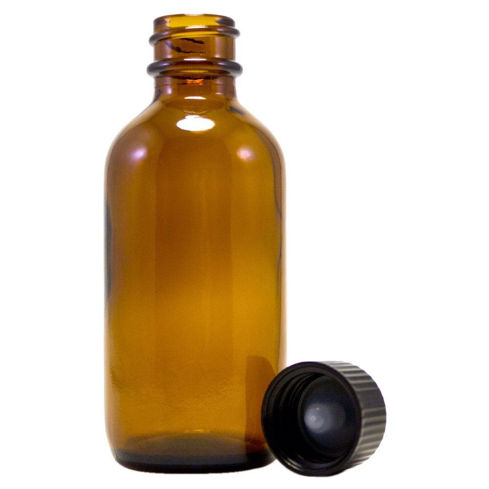 Premium GreenHealth Amber Glass Bottles 2oz (60ml) with Black Phenolic Cone Lined Caps - 240 Pack/Case - Ideal for Essential Oils, CBD, Tinctures & DIY Skincare Storage