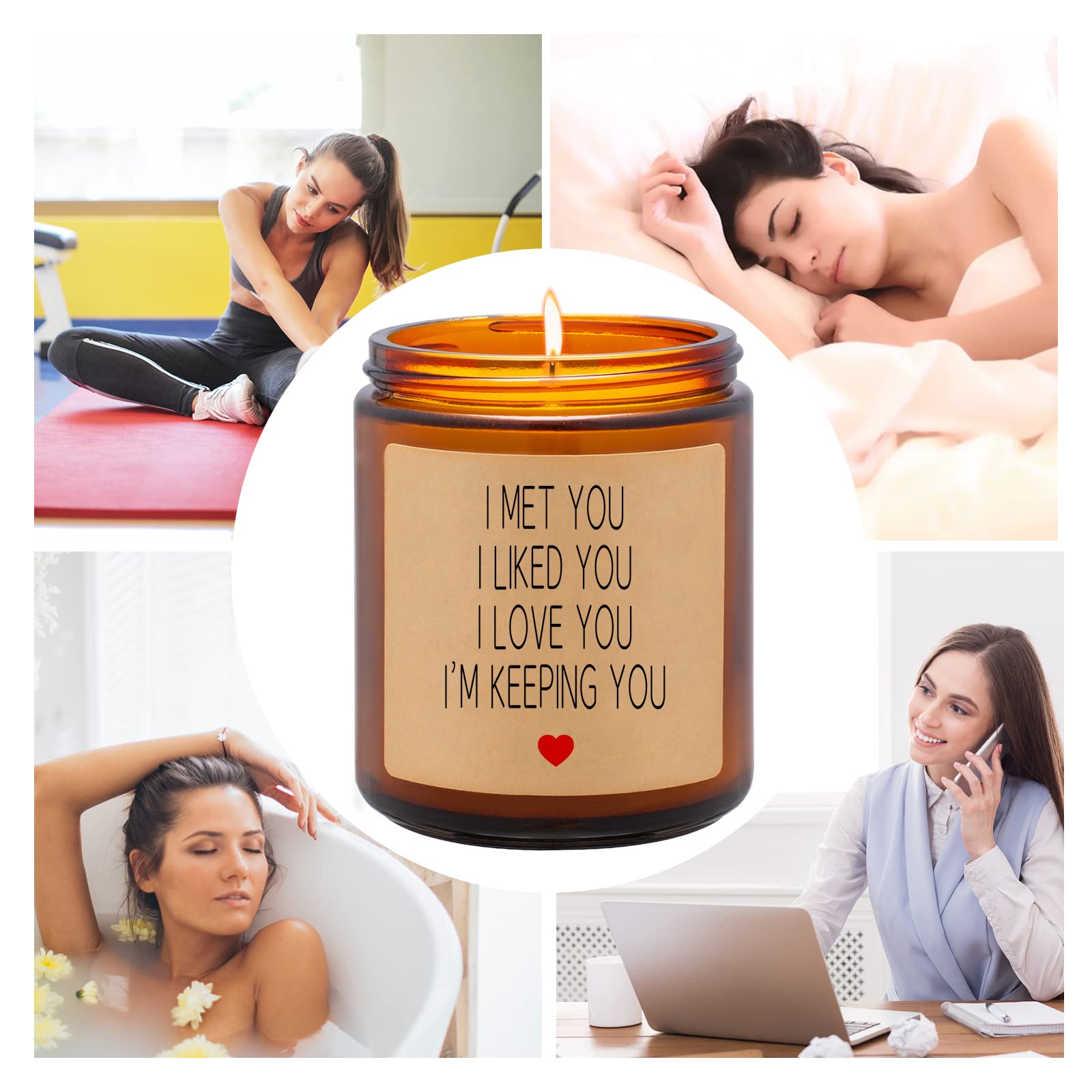 Lavender Scented Candles for Valentine's Day - Romantic 'I Love You' Scented Candle Gift for Husband, Boyfriend & Fiance - Funny Anniversary & Birthday Gift Idea for Couples - Perfect for Romantic Dinners, Relaxing Baths & Home Decor