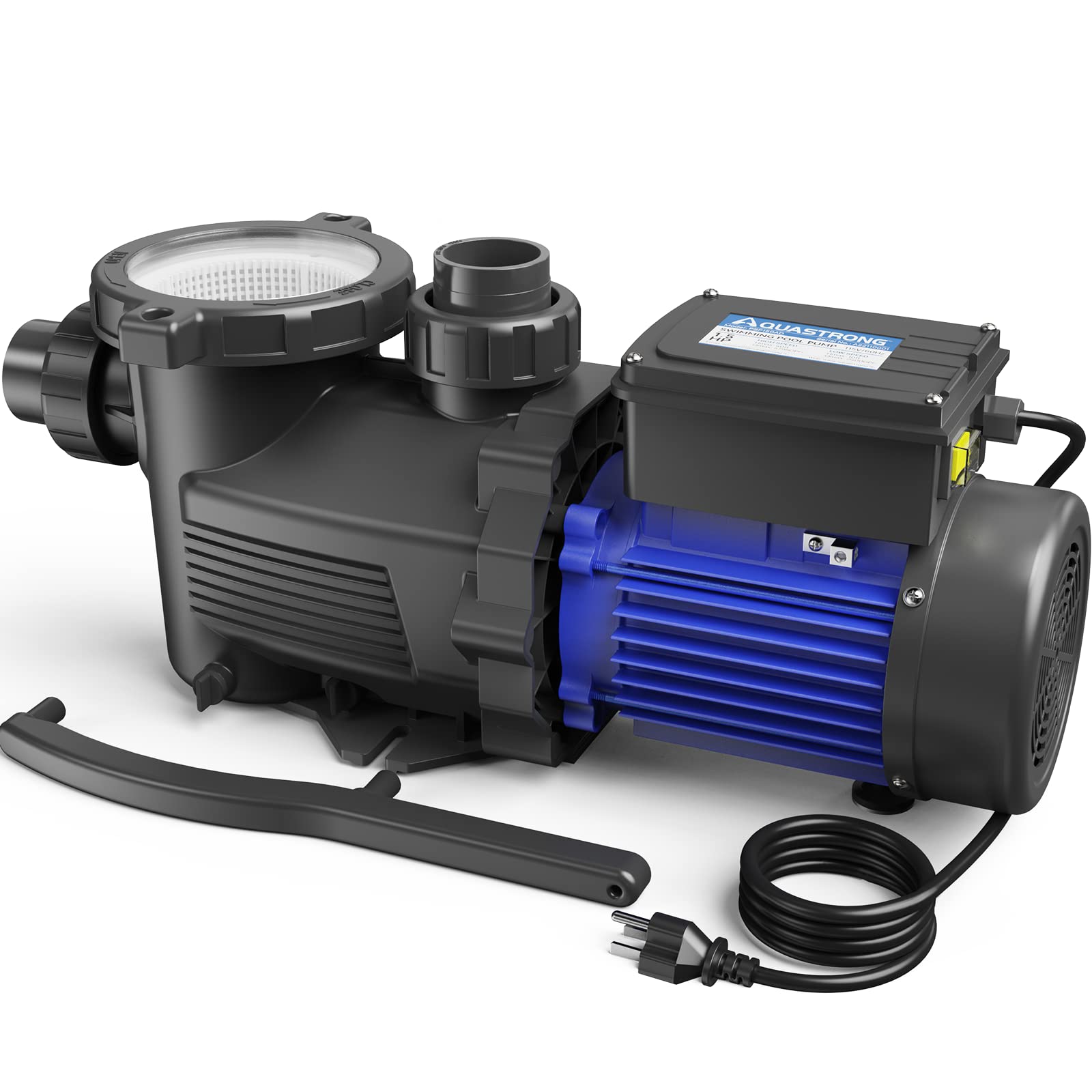AQUASTRONG 1.5HP Dual Speed Pool Pump - High Flow 4975 GPH for In-Ground & Above Ground Pools (115V) | Perfect for Swimming Pools, Spas & Water Circulation Systems