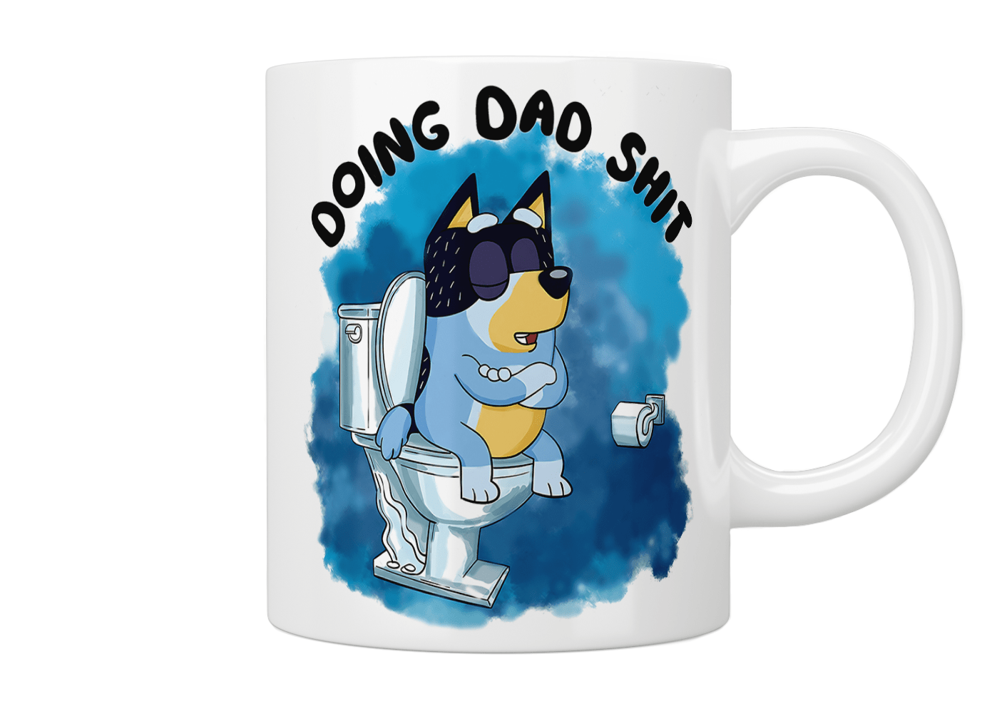 Bluey 'Doing Dad Shit' Funny Coffee Mug - Perfect Gift for Bluey Fans & Dads - Great for Home, Office & Father's Day