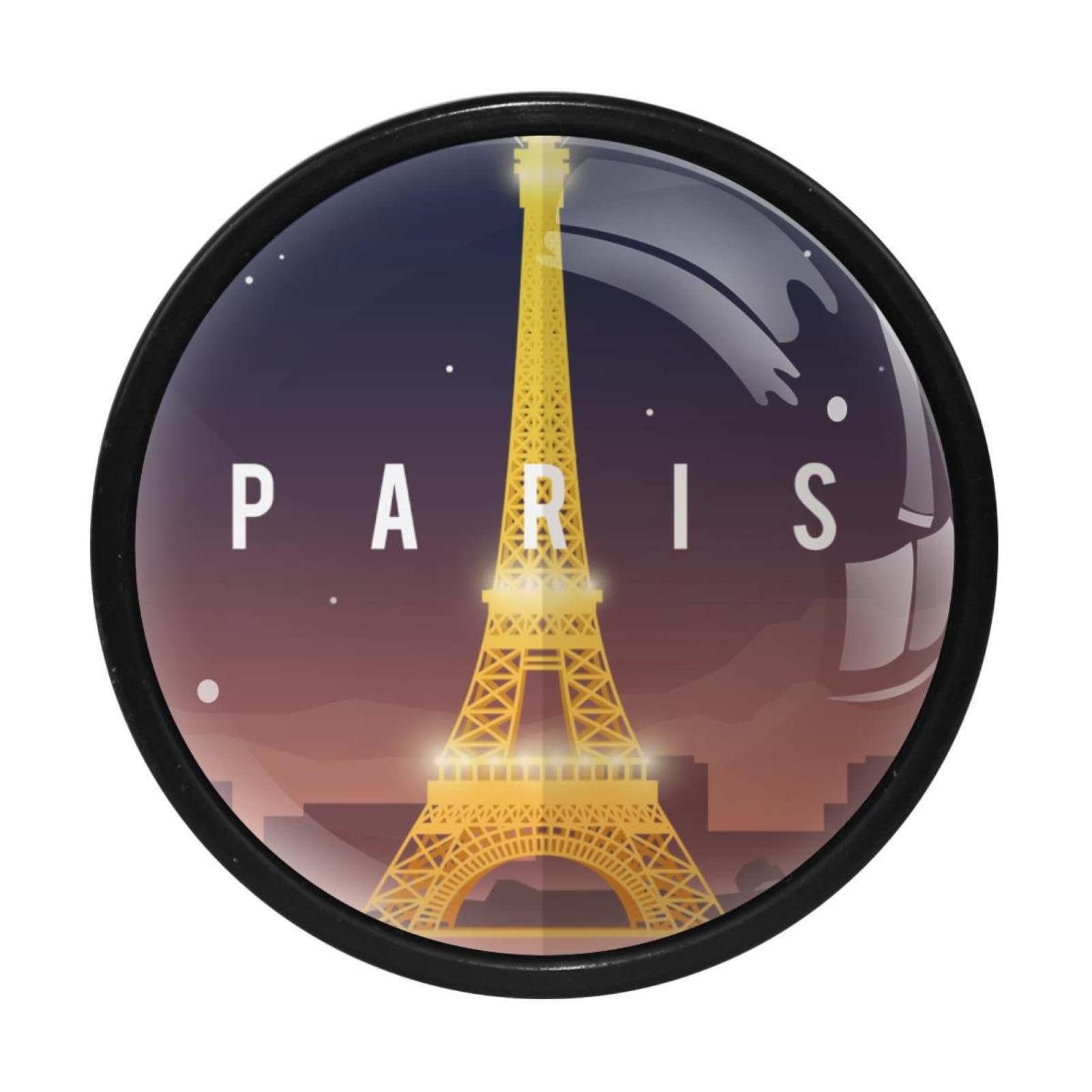 4Pcs Cabinet Handles & Drawer Knobs - Cartoon Eiffel Tower Design for Dressers, Kitchen Cabinets & Furniture (Perfect for Bedroom, Bathroom & DIY Home Decor)
