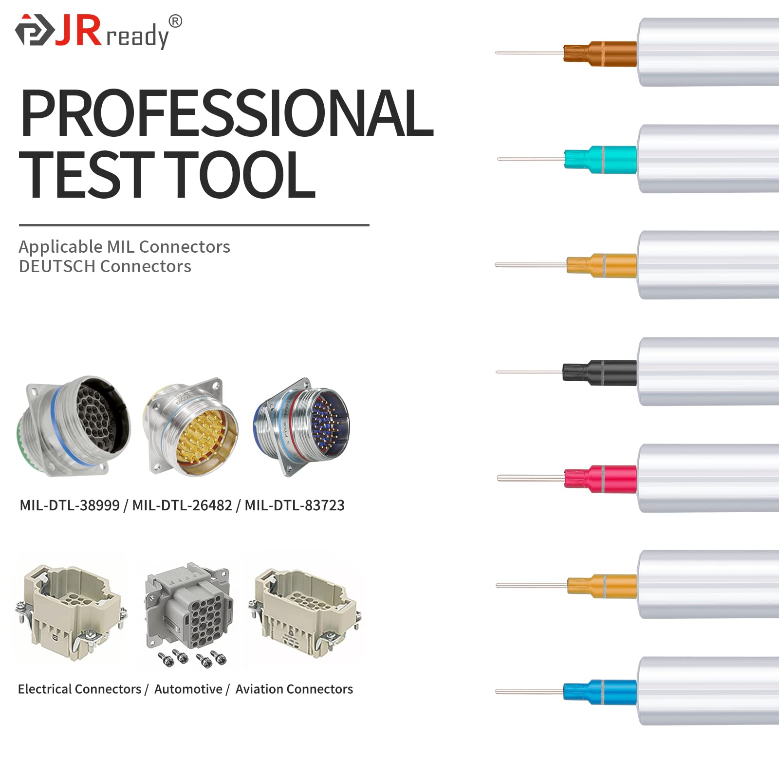 JRready ST5239-HT250 Portable Connector Inspection Tool Kit - Automotive Contact Retention Dynamometer & Removable Electrical System Tester Set for Wiring Harness, ECU Diagnostics (Ideal for Mechanics & DIY Auto Repair)