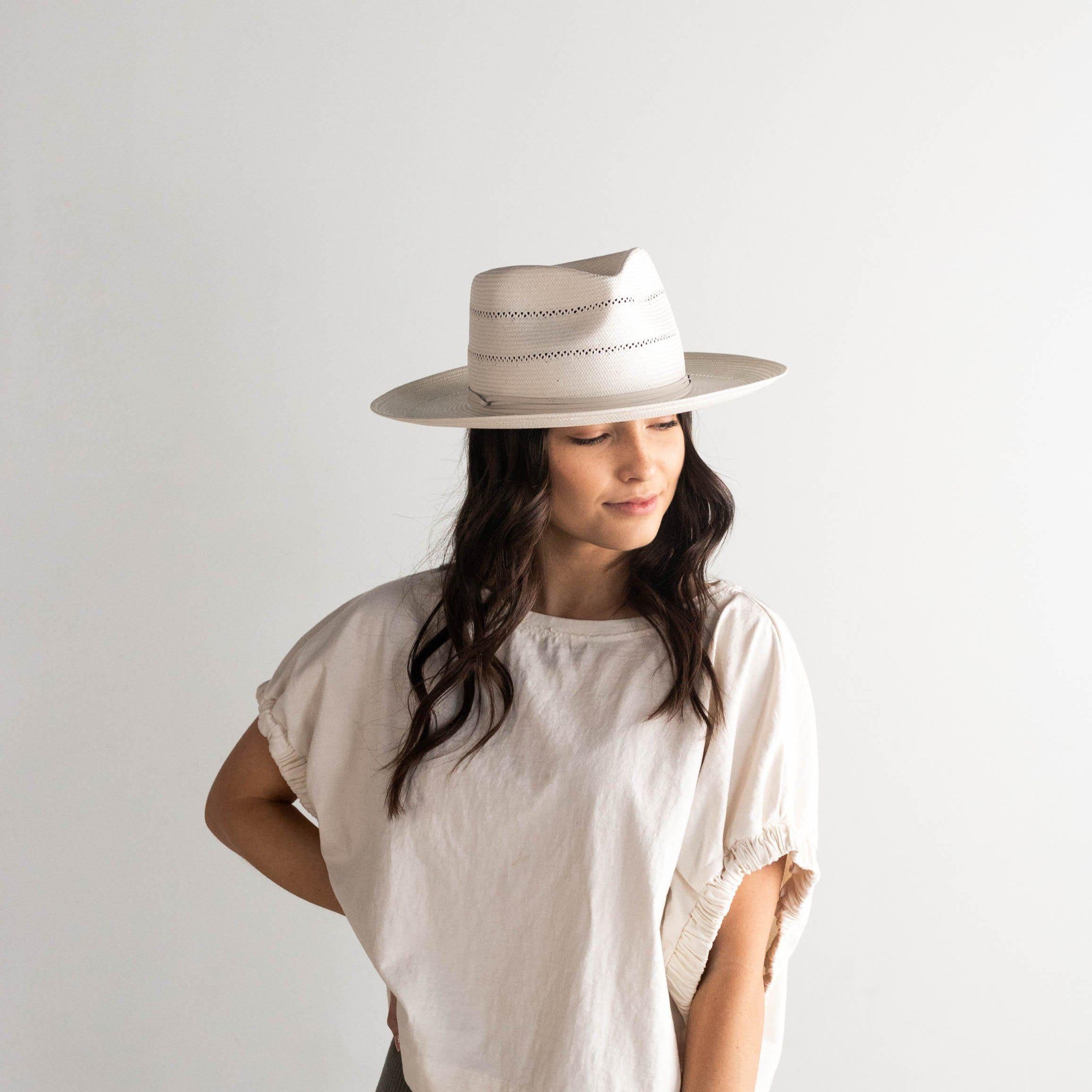 Arlo Rancher Fedora Straw Hat for Men - Western Cowboy Hat with Wide Brim - Sun Protection Summer Hat for Outdoor, Rodeo, and Country Music Festivals
