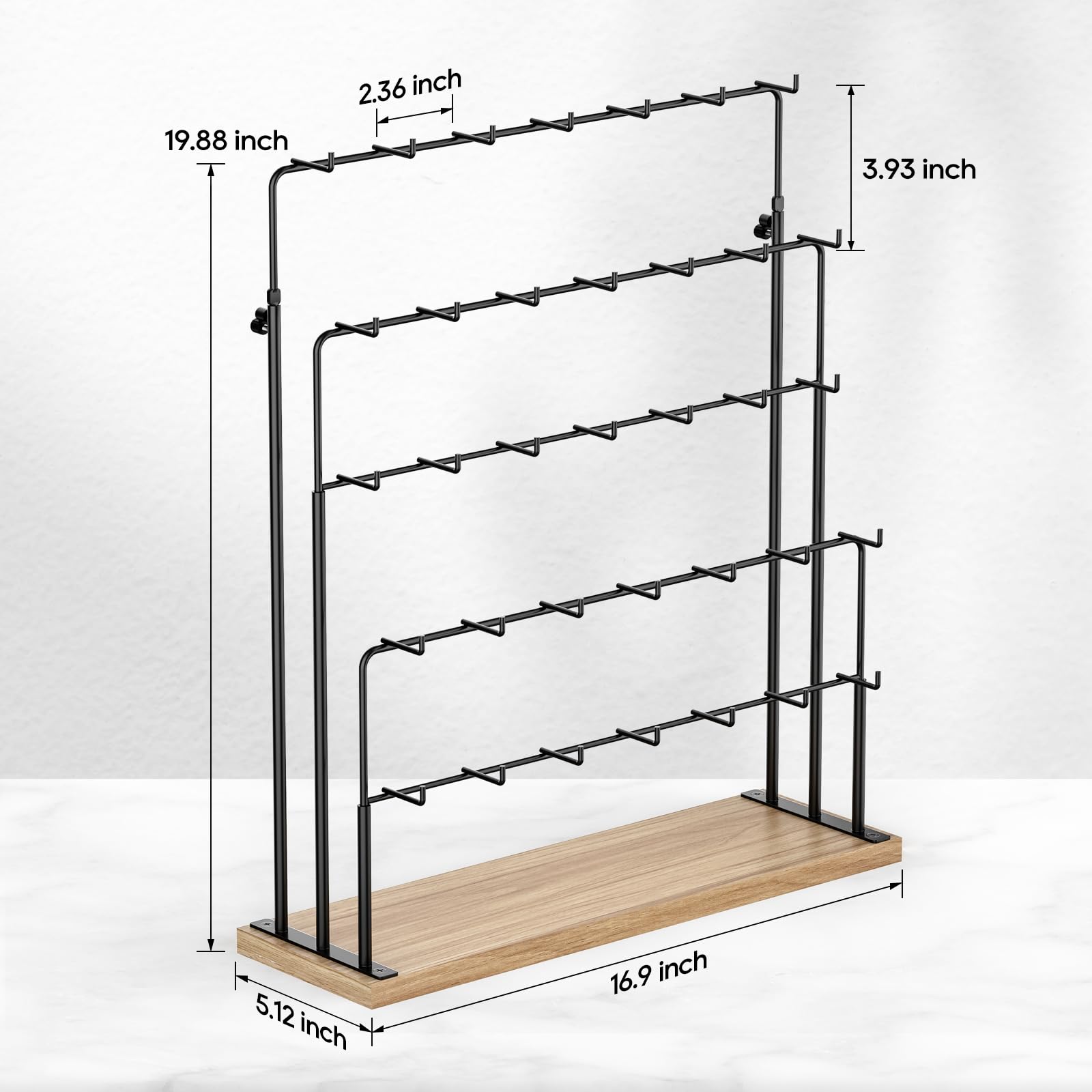 ORLESS Jewelry Display Stand for Vendors - 35 Hooks Earring Holder, Necklace & Bracelet Display Stand with Cards - Perfect for Boutiques, Craft Fairs & Retail Stores