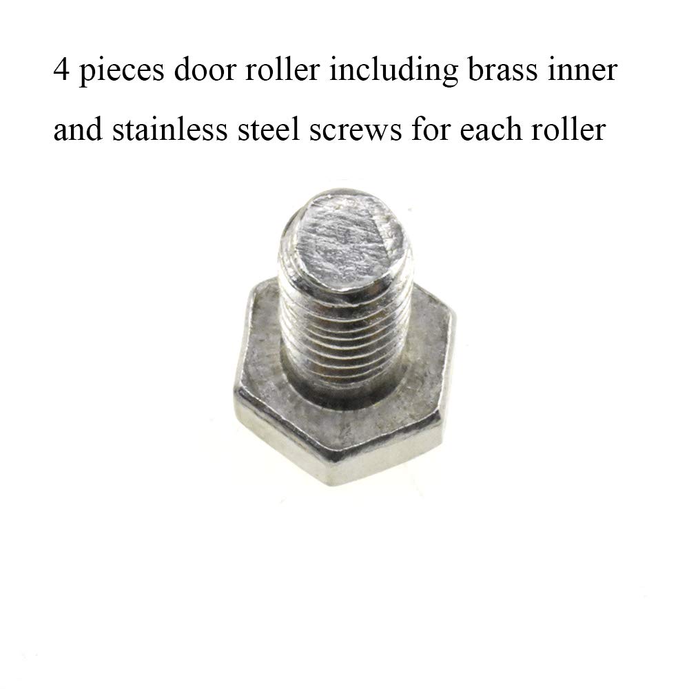HAHIYO 23mm Shower Door Wheels - Smooth Rolling Nylon Rollers with Ball Bearings & Stainless Steel Screws (4 Sets) - Easy Installation for Bathroom, Kitchen Drawers & Sliding Track Systems - Durable Replacement Parts for Shower Doors, Cabinets & Furniture