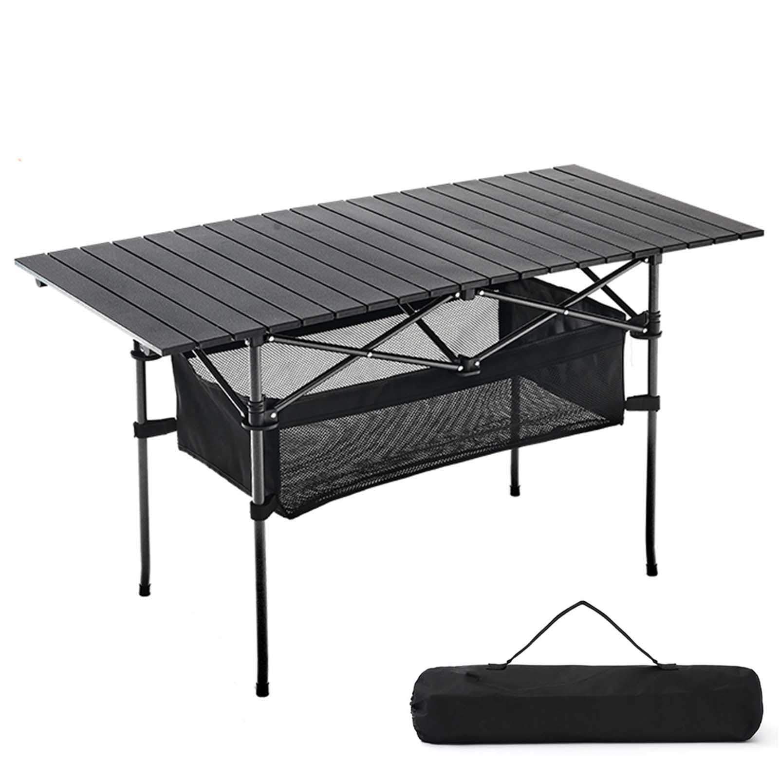 LHJJ Portable Folding Camping Table - Lightweight Aluminum Roll-Up Table with Carrying Bag for Indoor Outdoor Use | Perfect for Camping, Beach, Backyard BBQ, Party, Patio & Picnic Adventures