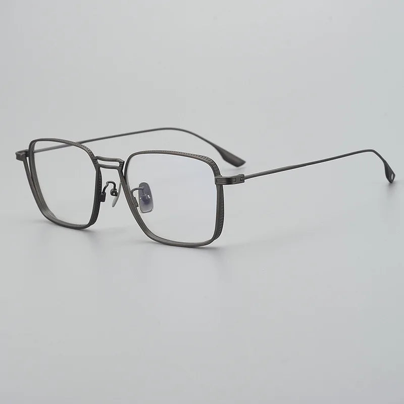 Stylish Black Unisex Titanium Square Eyeglasses Frame 94125 - Perfect for Work, Reading & Fashion Accessories